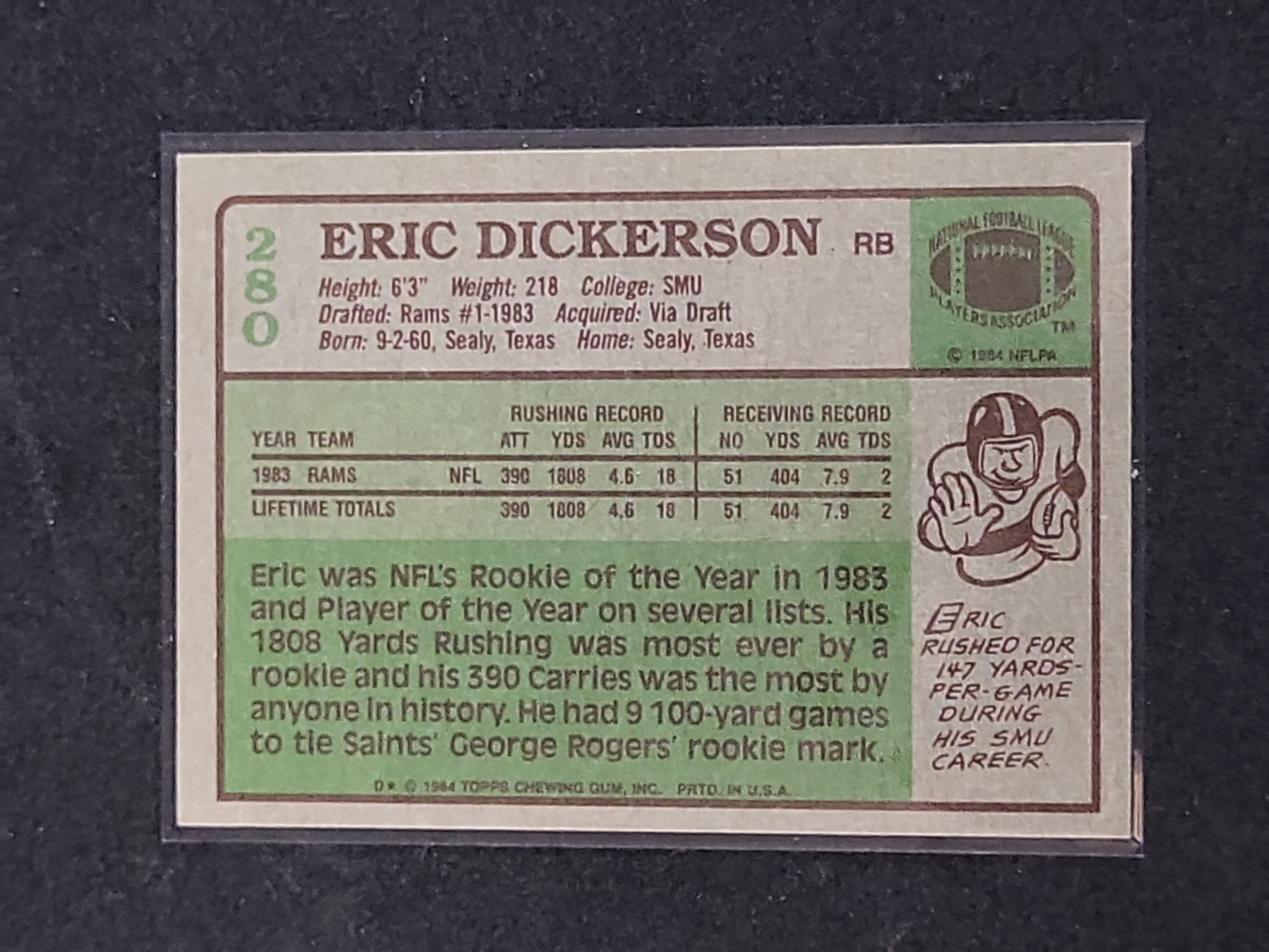 I03145 | 1984 Topps #280 Eric Dickerson Rookie Card Los Angeles Rams