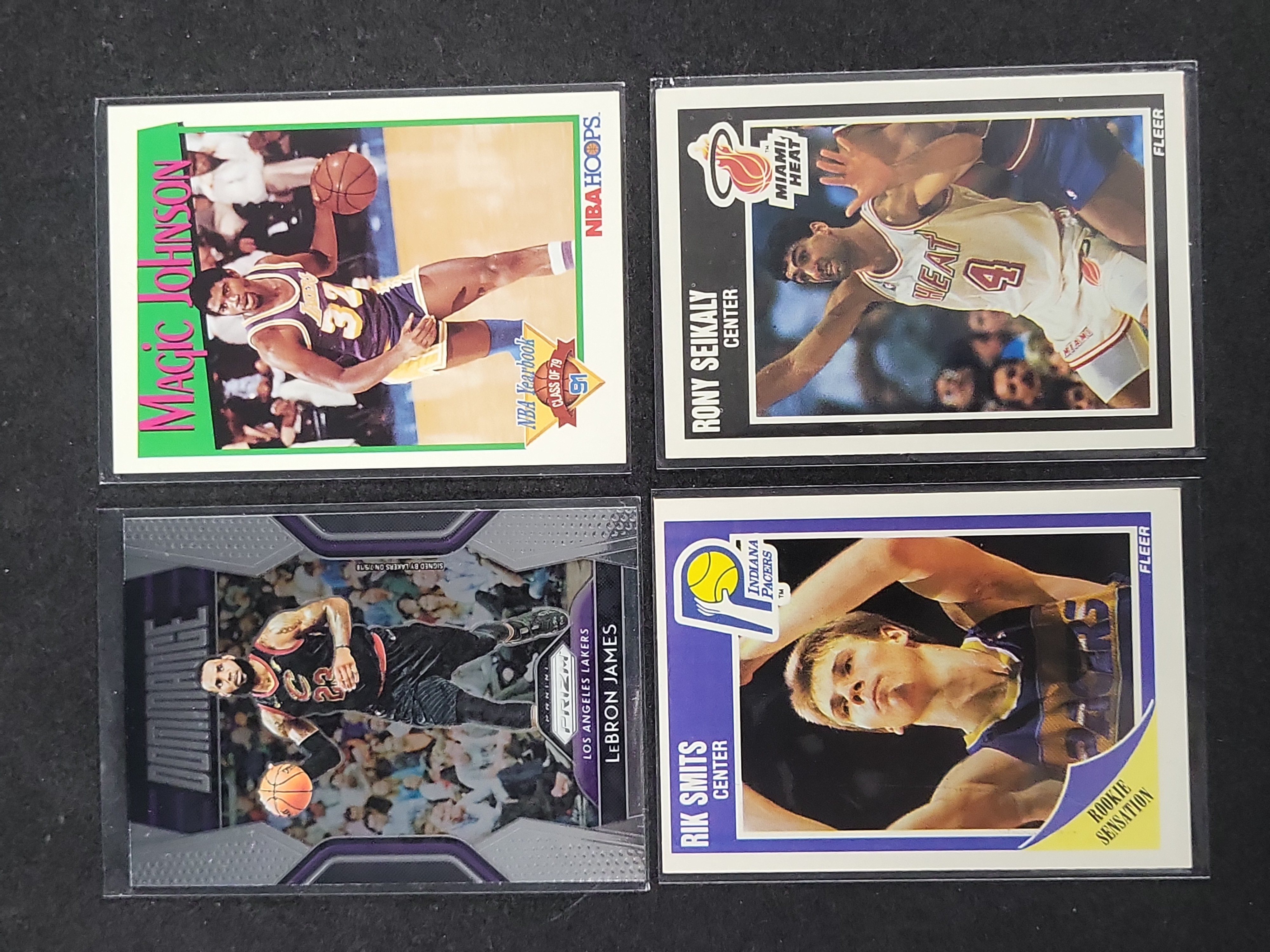 I03165 | A Lot of Four Basketball Trading Cards Featuring LeBron James and Magic Johnson