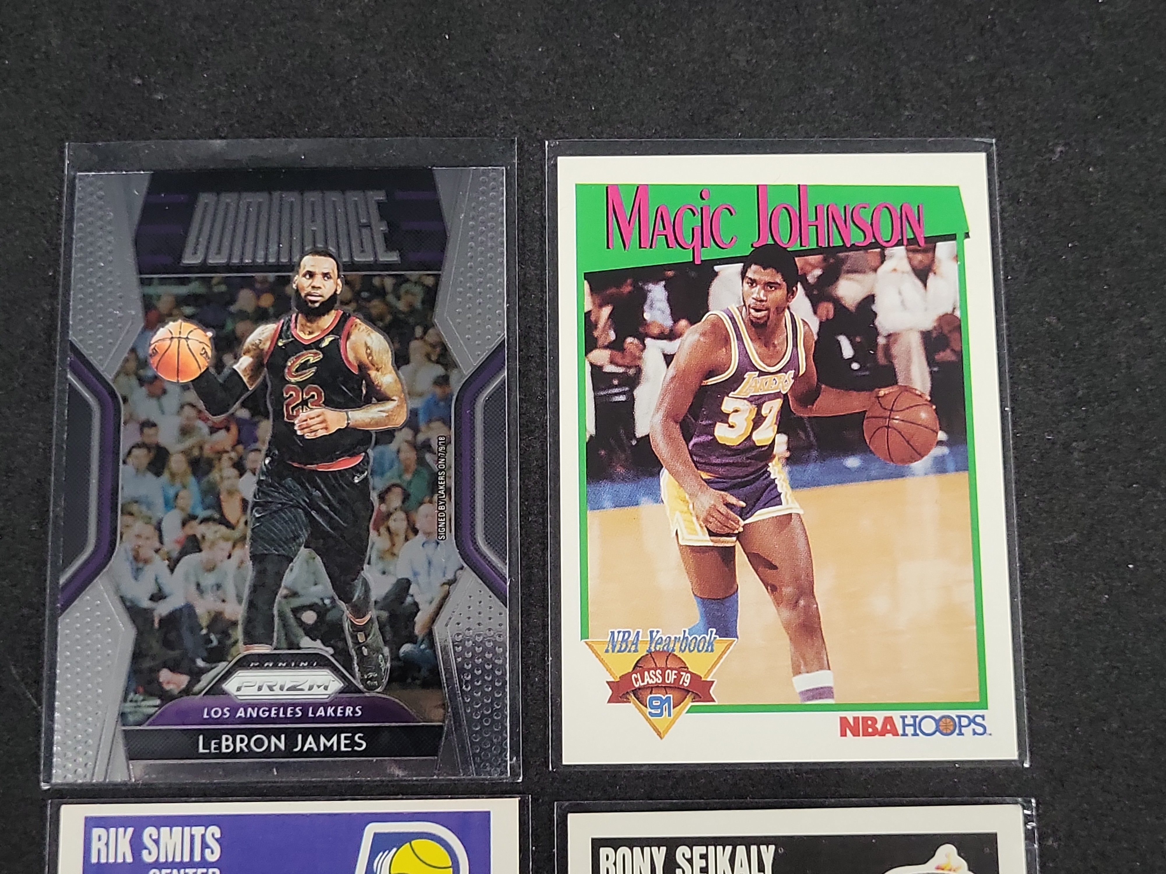 I03165 | A Lot of Four Basketball Trading Cards Featuring LeBron James and Magic Johnson