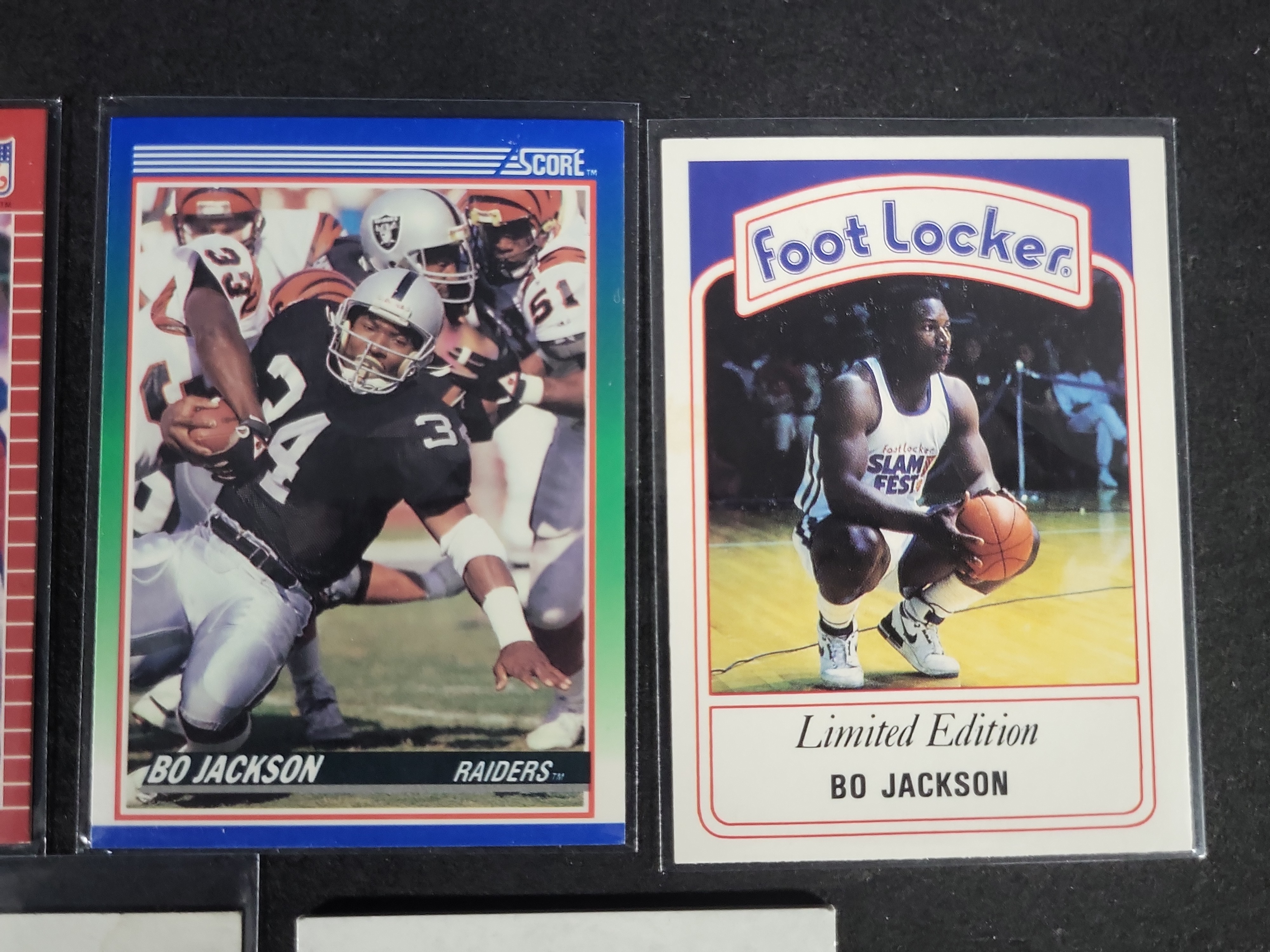 I03167 | Five Assorted Sports and Entertainment Trading Cards Including Bo Jackson and Thurman Thomas