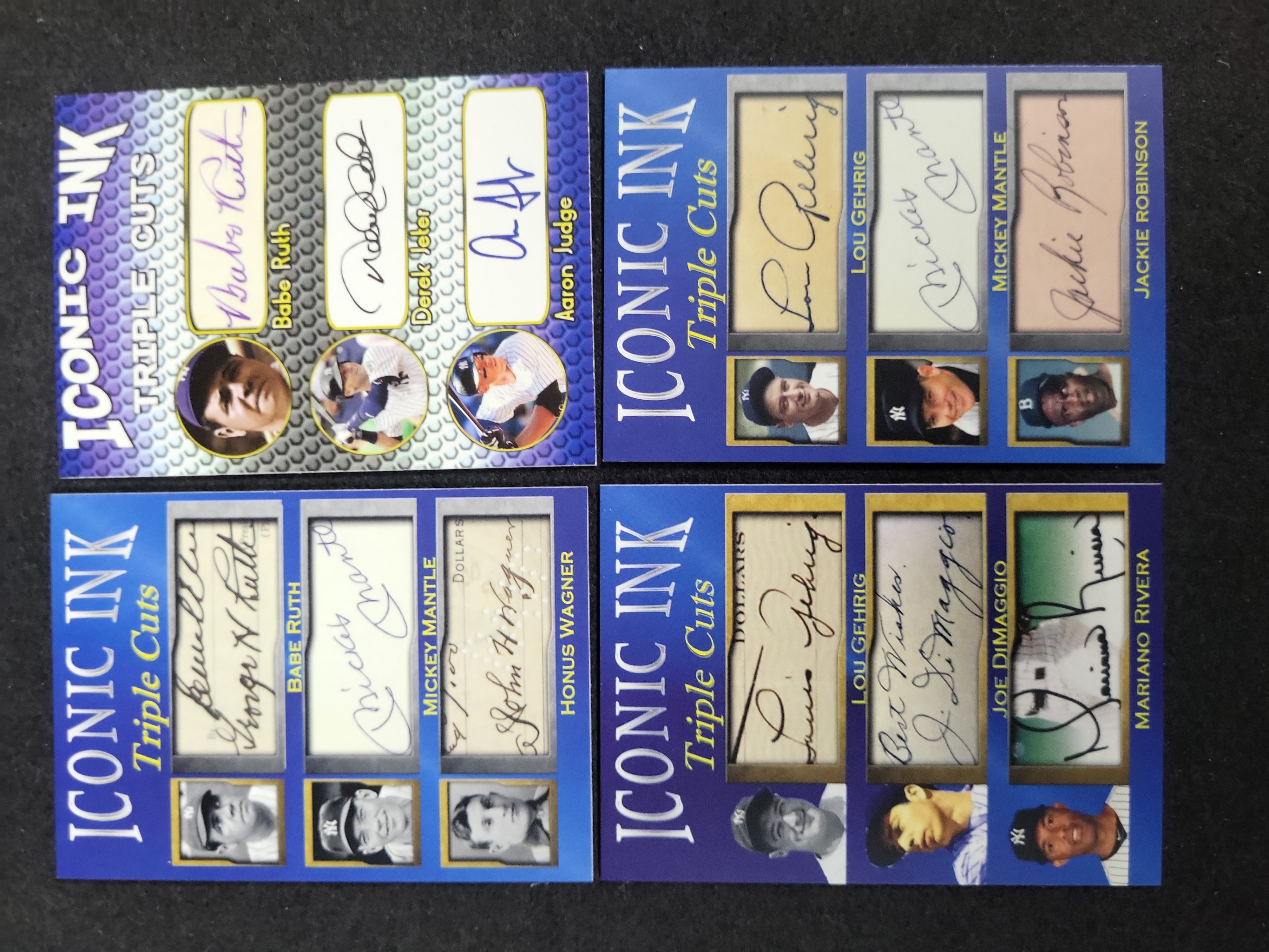 I03586 | A Collection of Iconic Ink Triple Cuts Facsimile Autograph Baseball Cards