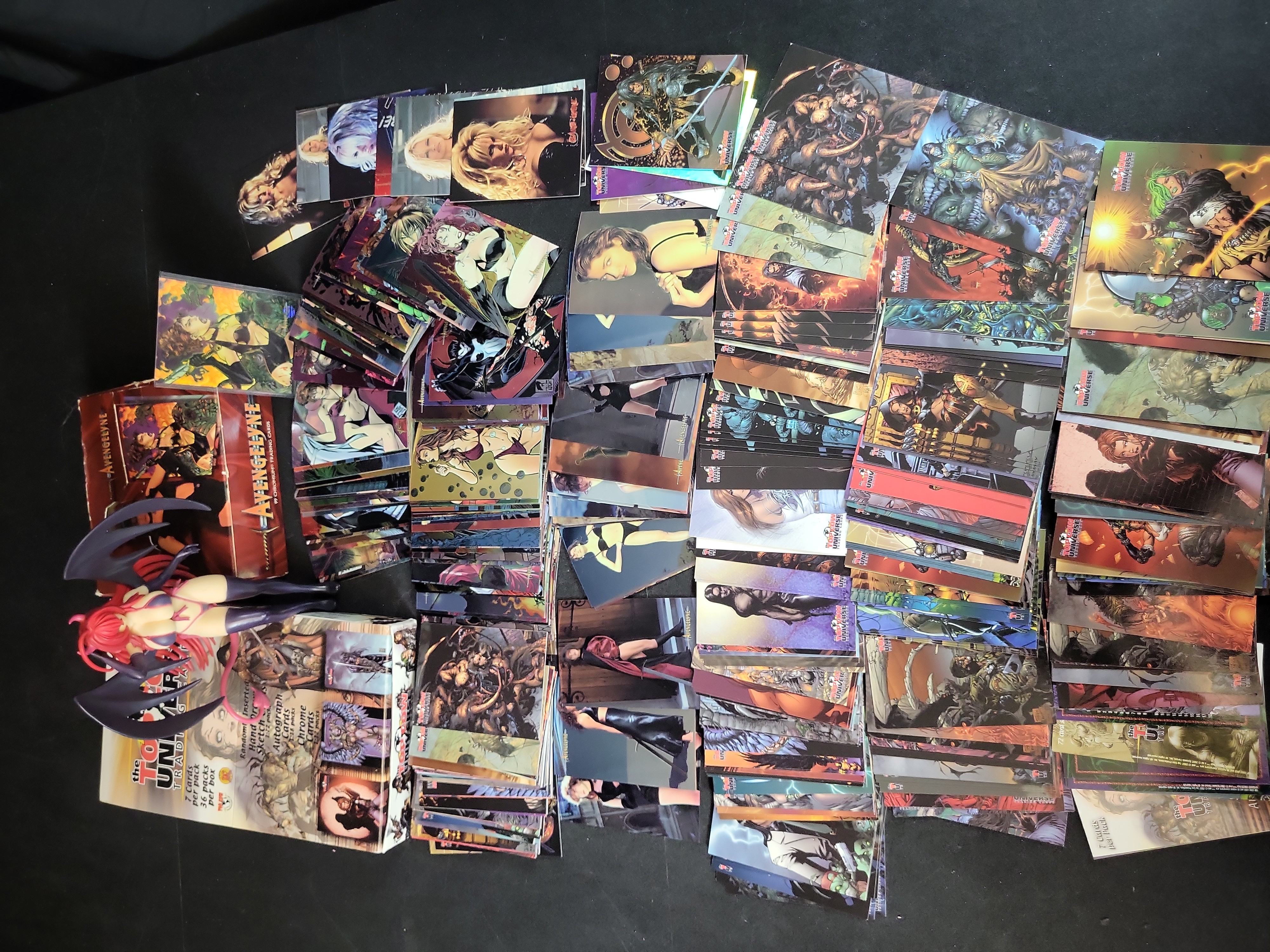I03664 | A Collection of Top Cow and Avengelyne Trading Cards and a Darkstalkers Lilith Aensland Figure