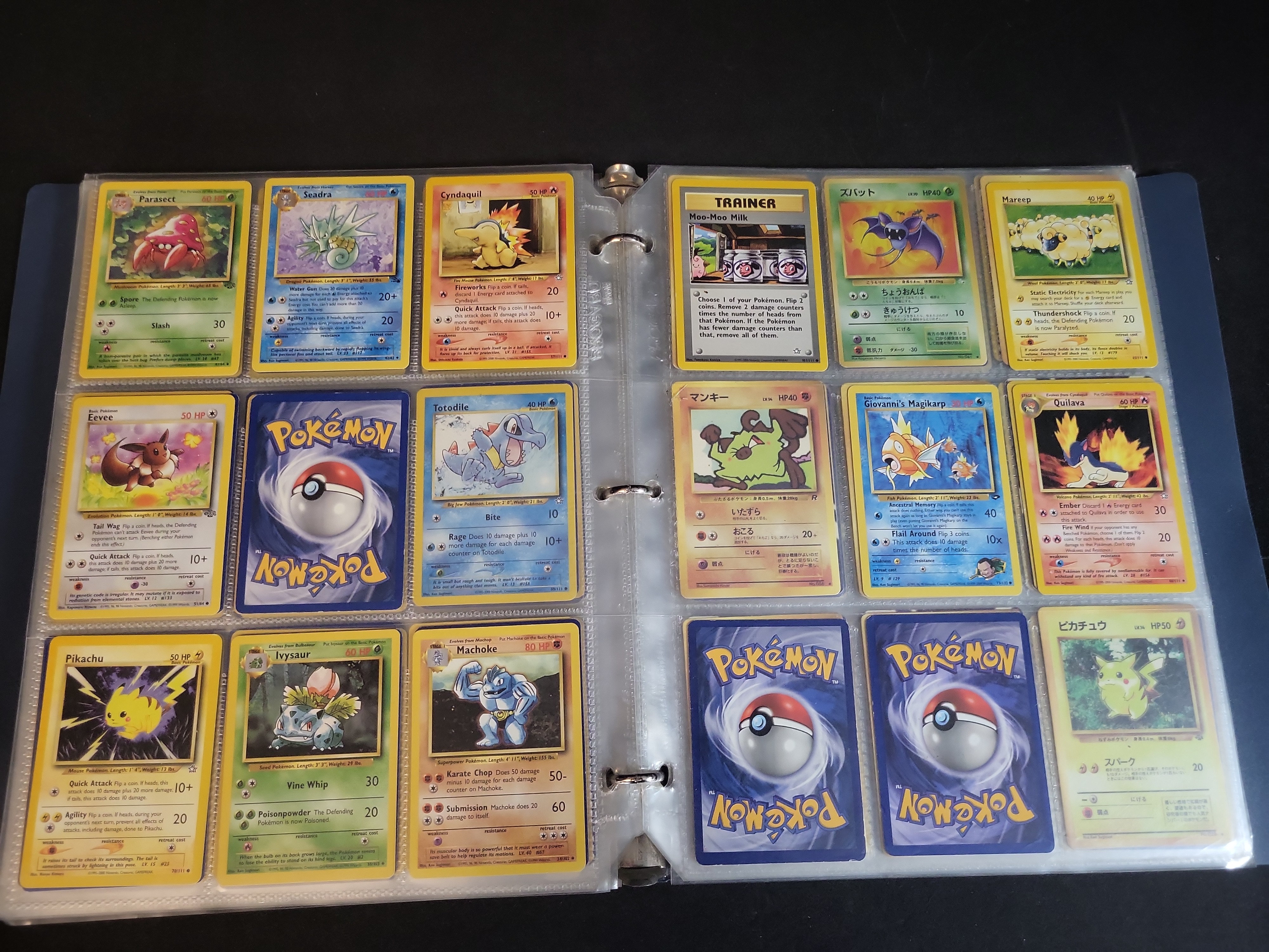 I02745 | A Collection of Vintage English and Japanese Pokemon TCG Cards in Binder
