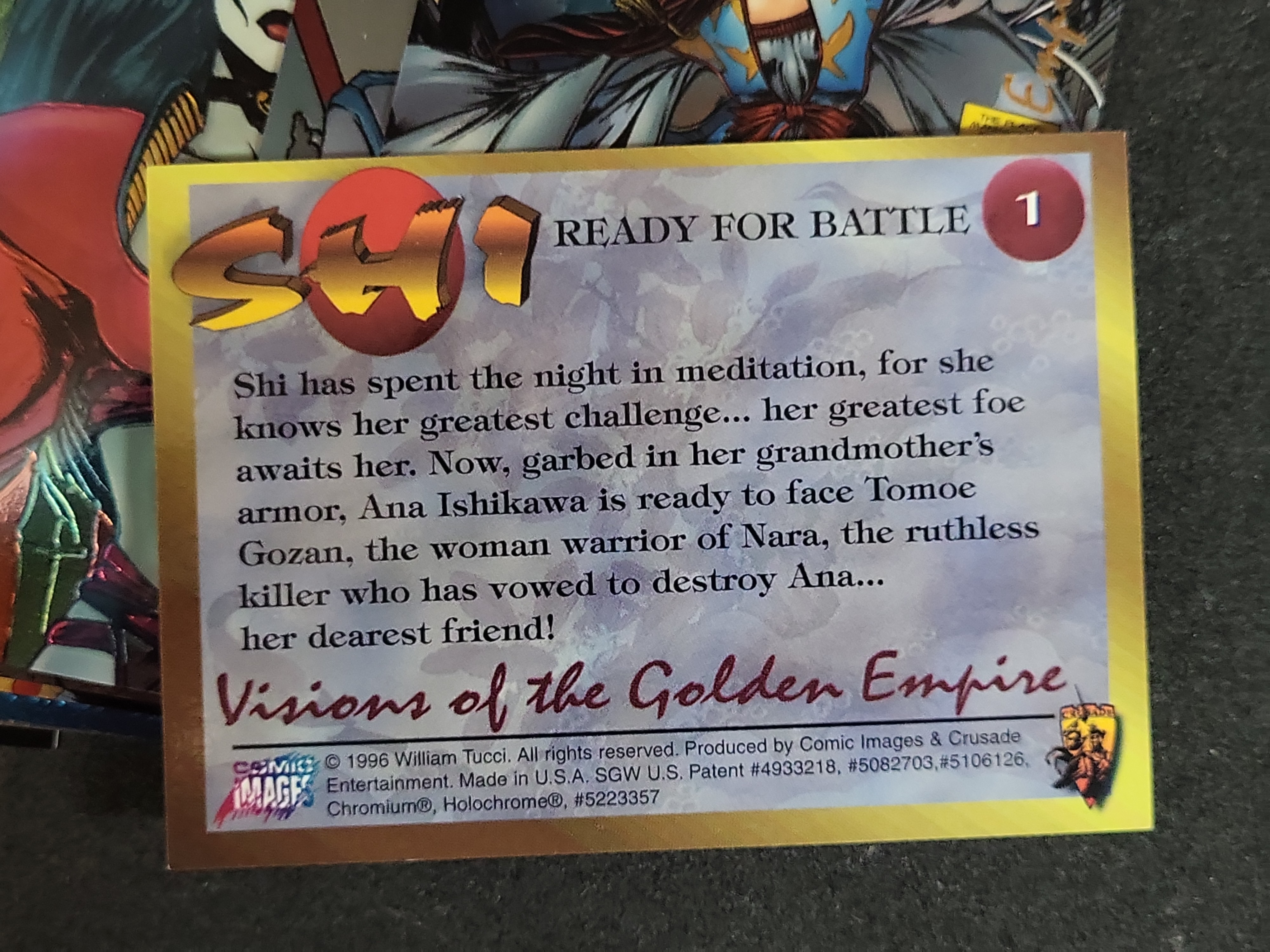I03937 | A Collection of 1996 Shi Visions of the Golden Empire Chromium Trading Cards by Comic Images