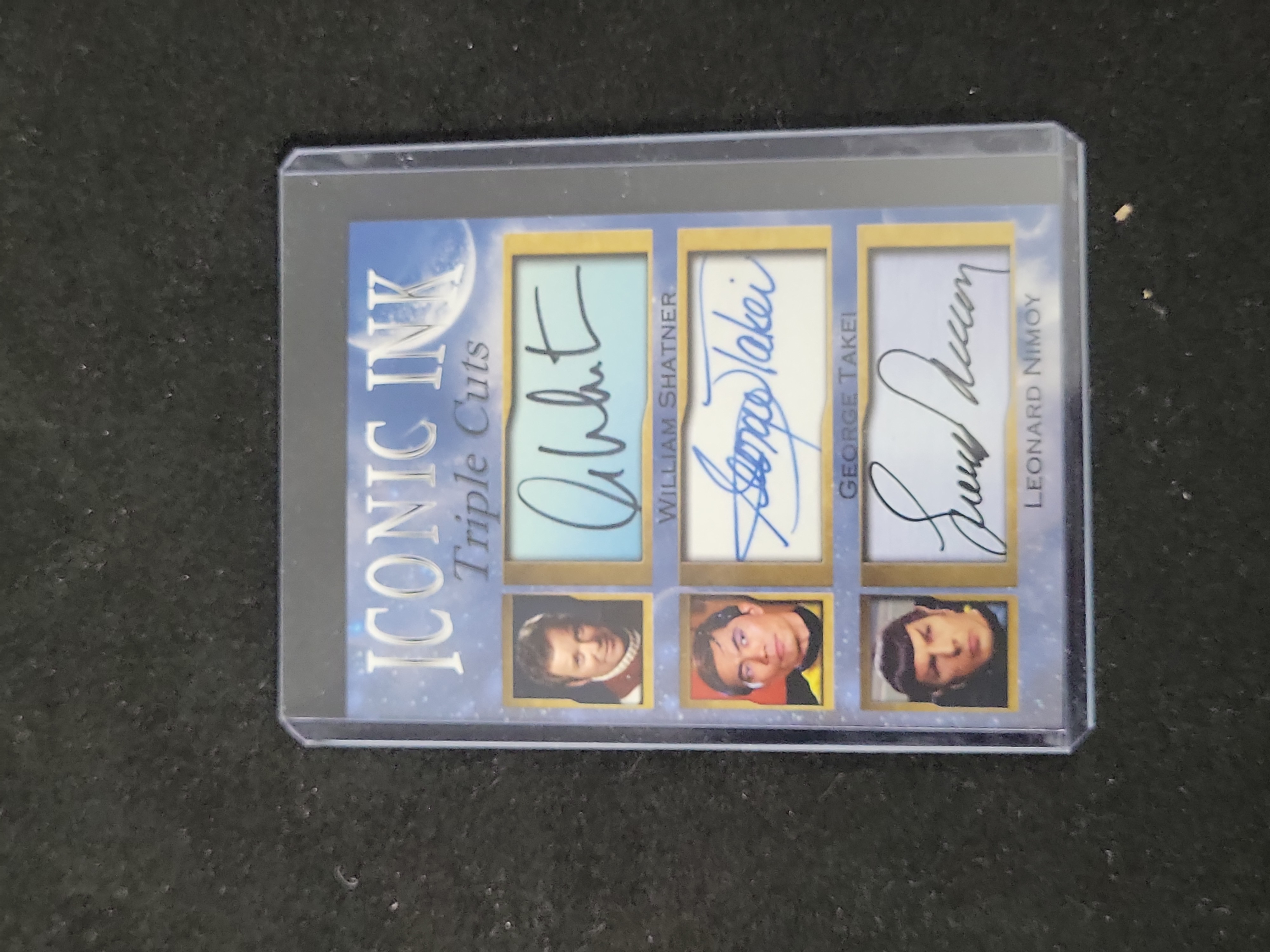I01318 | Iconic Ink Triple Cuts Star Trek Facsimile Triple Cut Autograph Card Shatner Takei Nimoy Limited Edition 1000