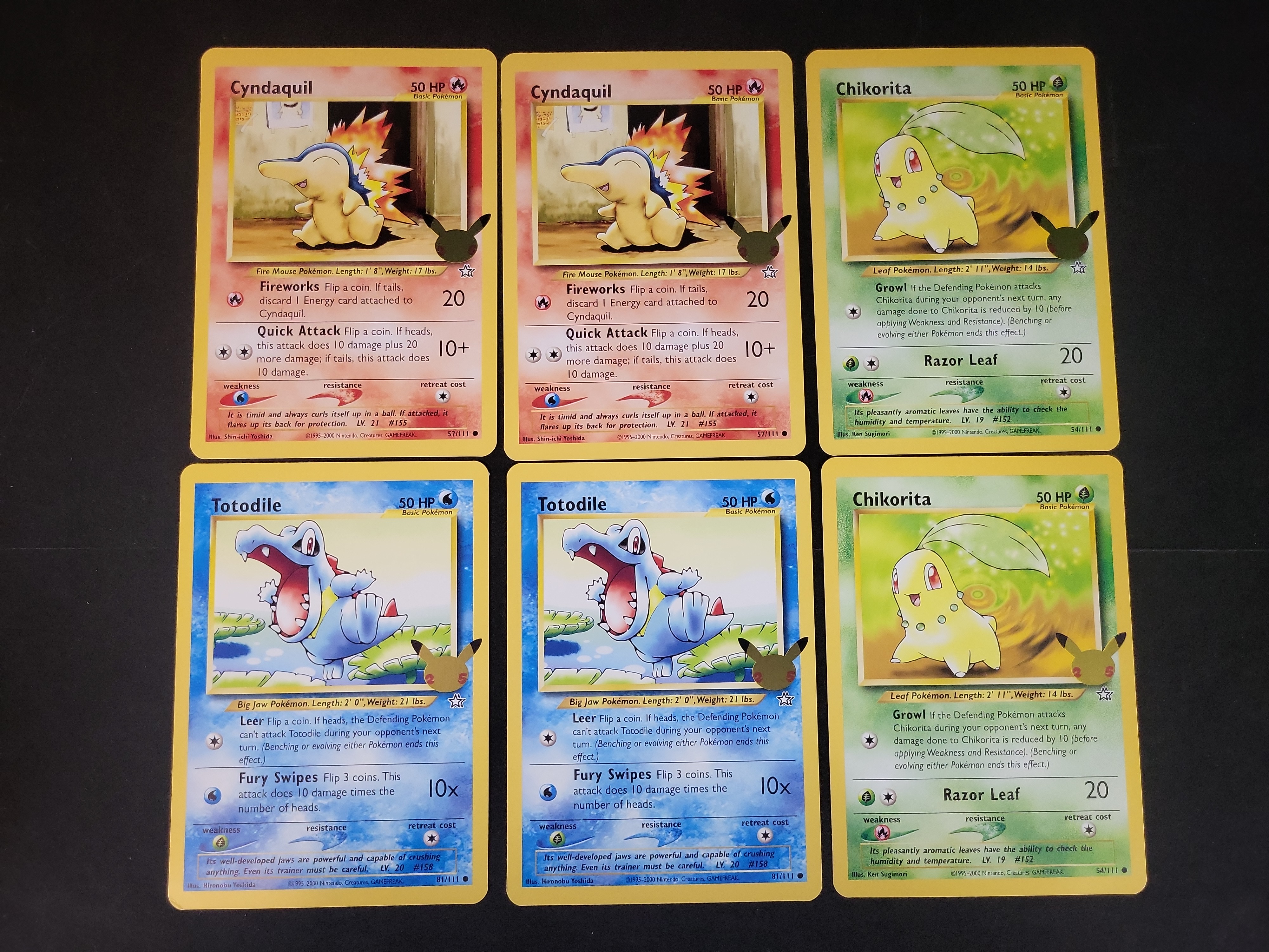 I02885 | A Collection of Pokémon TCG Johto First Partner Pack Jumbo Cards