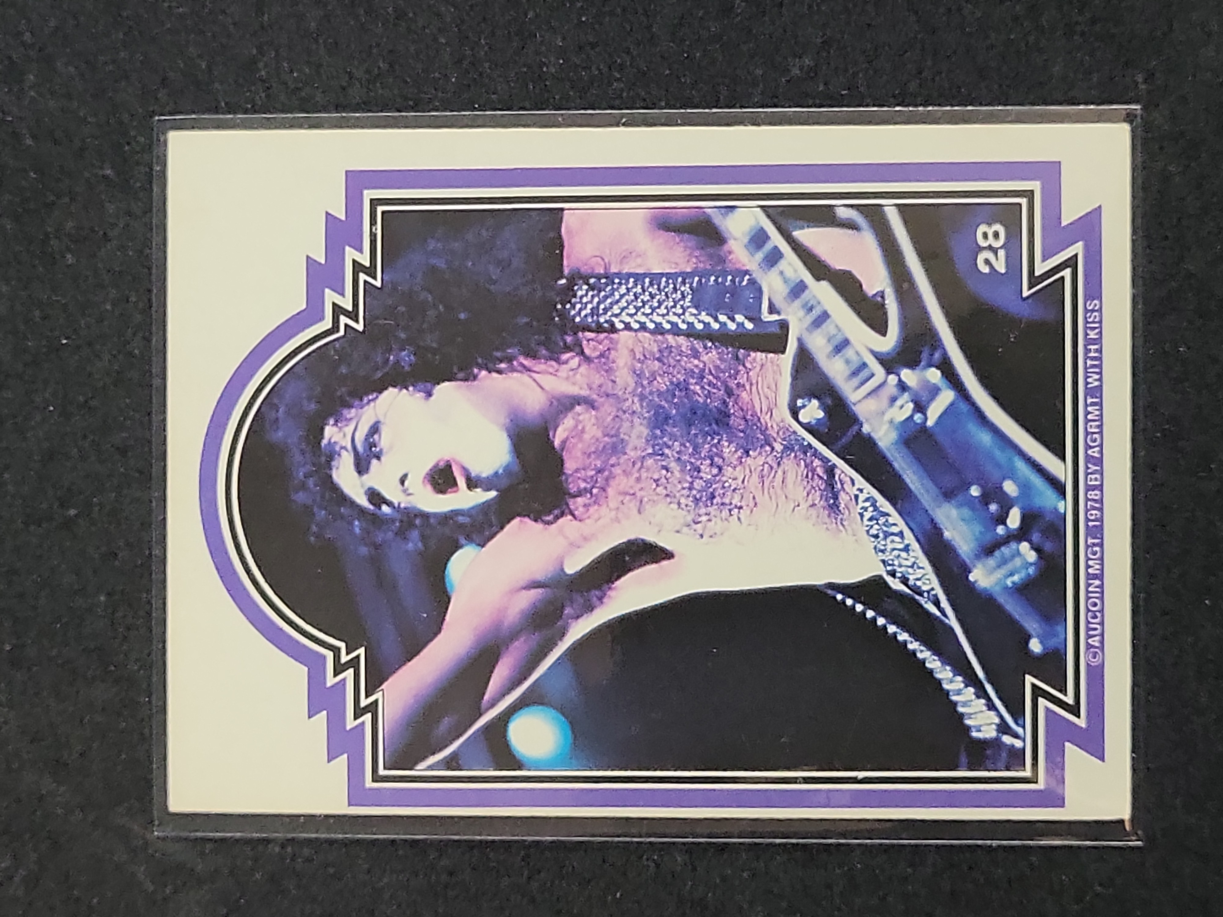 I03139 | 1978 Donruss KISS Trading Card, Paul Stanley, Number 28, Purple Border