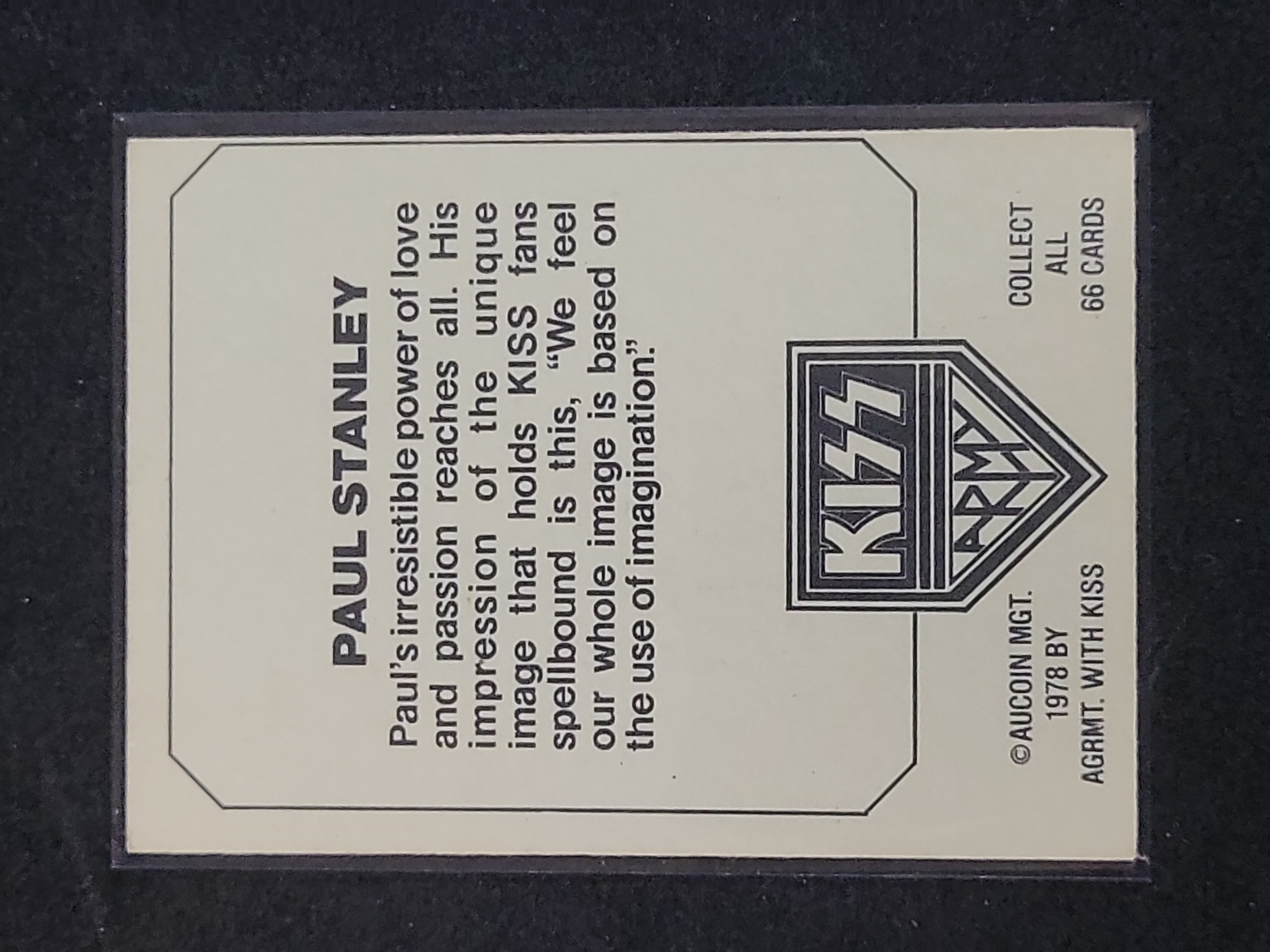 I03139 | 1978 Donruss KISS Trading Card, Paul Stanley, Number 28, Purple Border