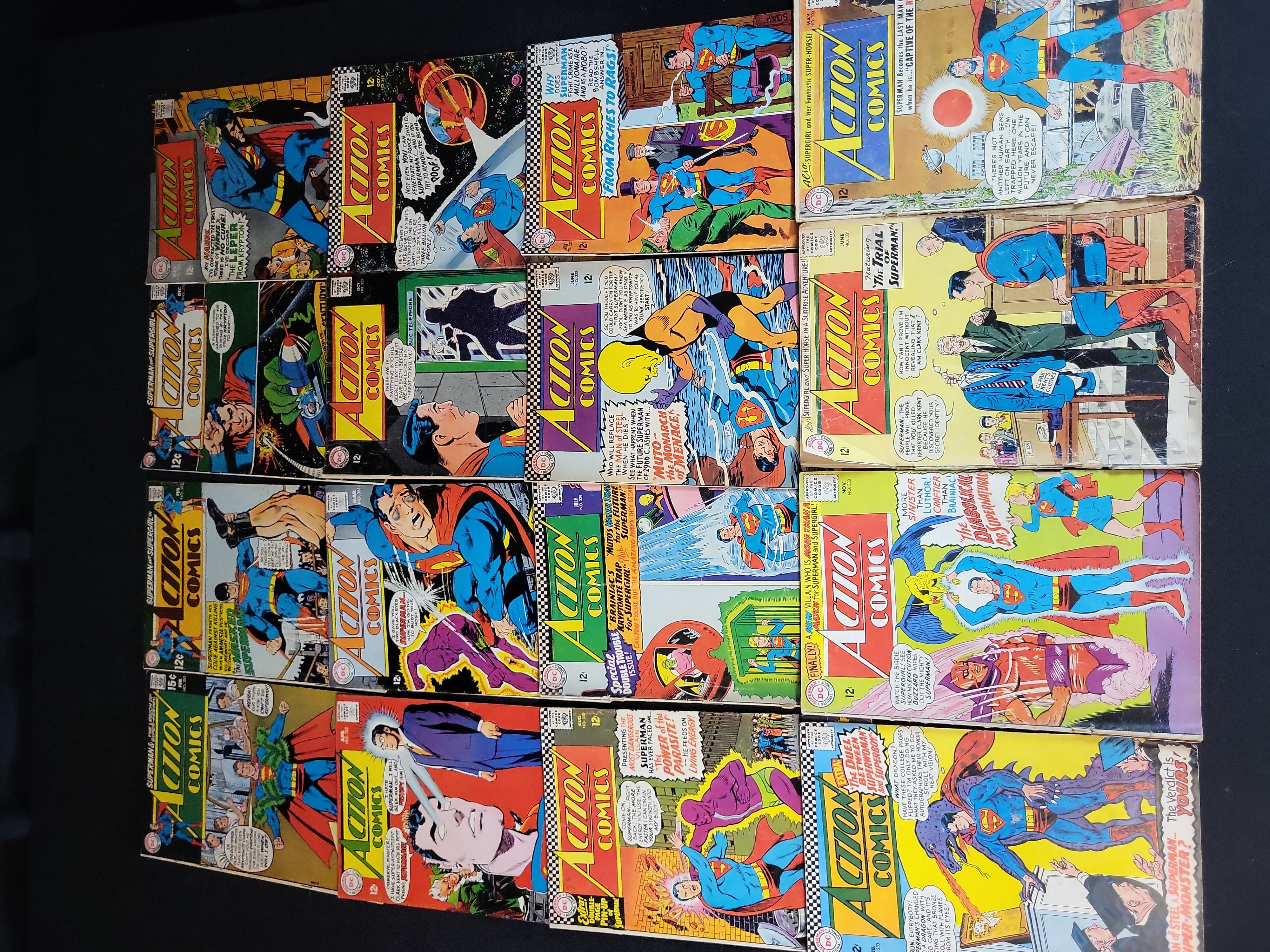 I03922 | A Collection of 16 DC Action Comics Featuring Superman and Supergirl 1963-1970