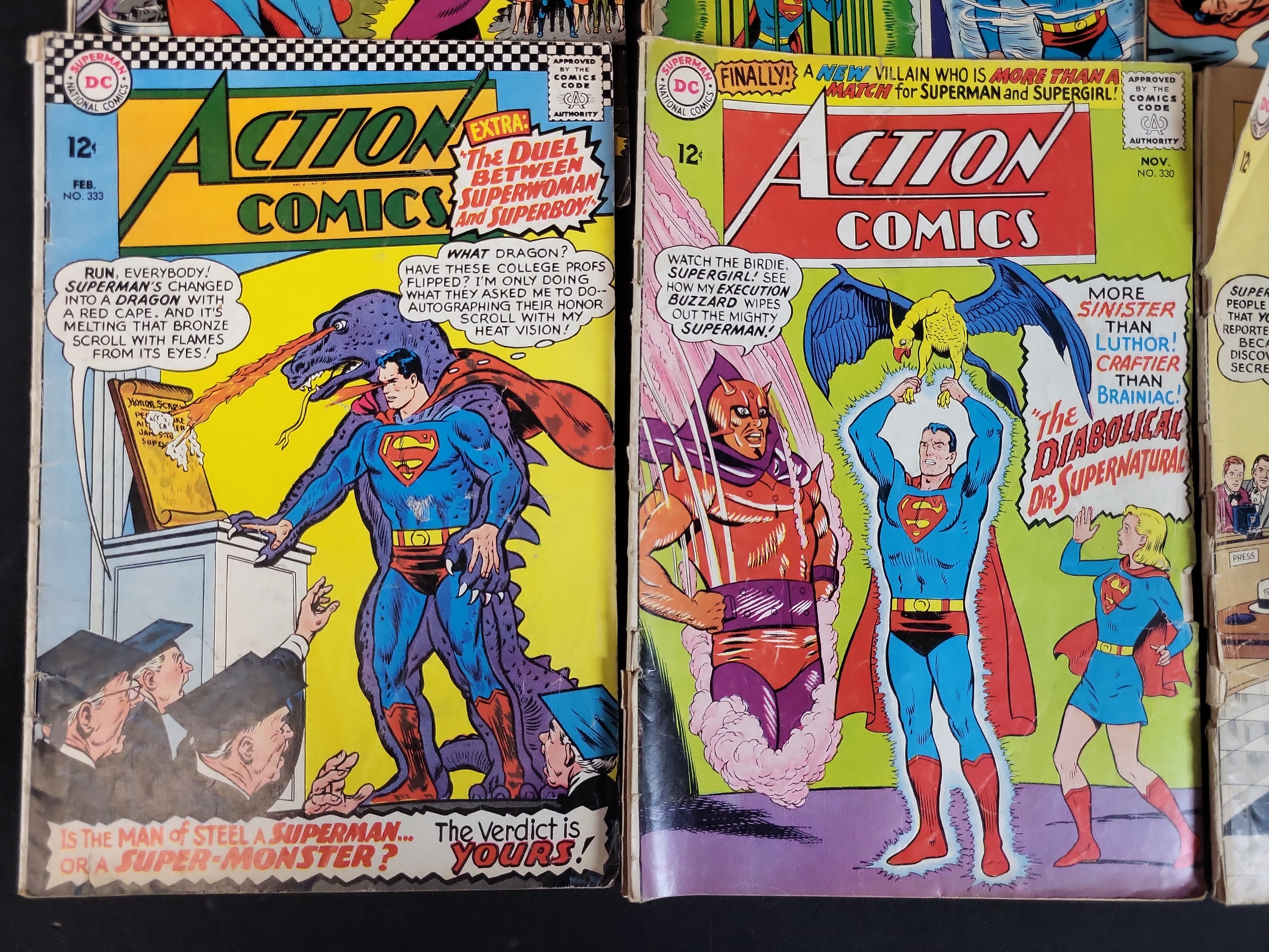 I03922 | A Collection of 16 DC Action Comics Featuring Superman and Supergirl 1963-1970