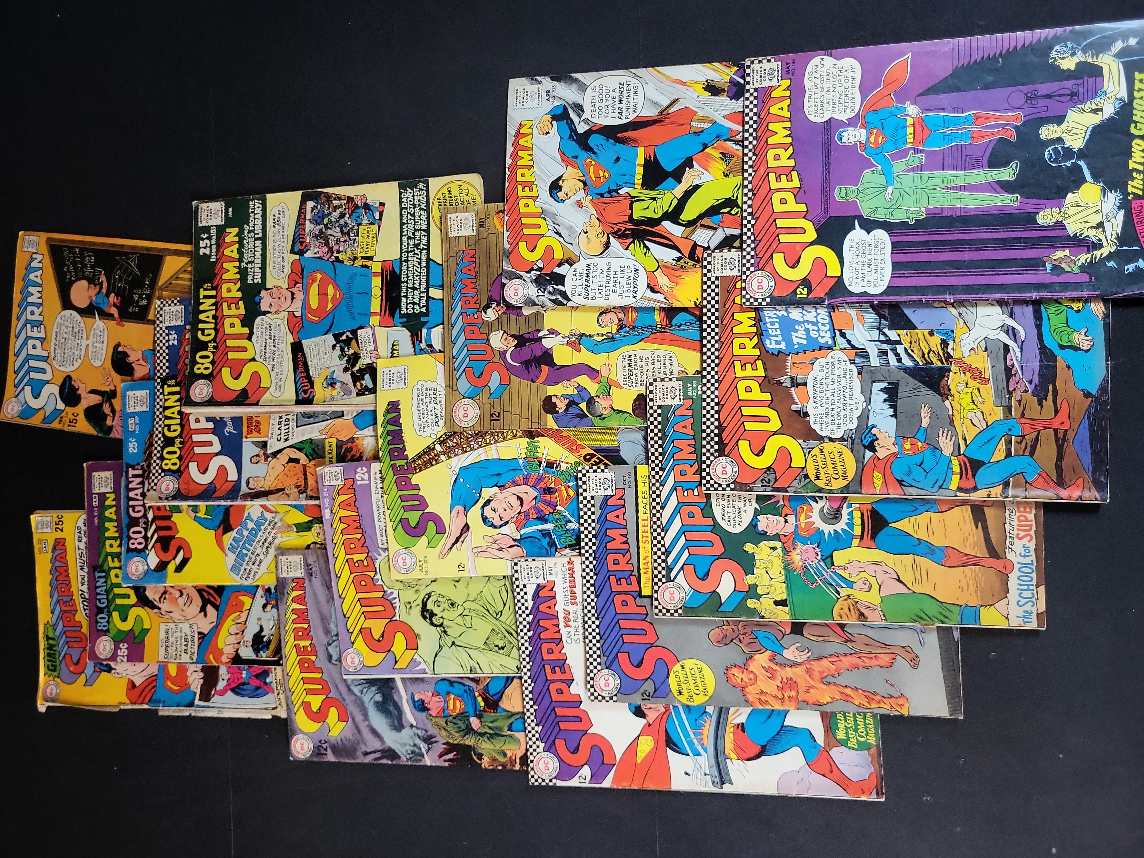 I03916 | A Collection of Vintage DC Superman Comic Books Silver and Bronze Age