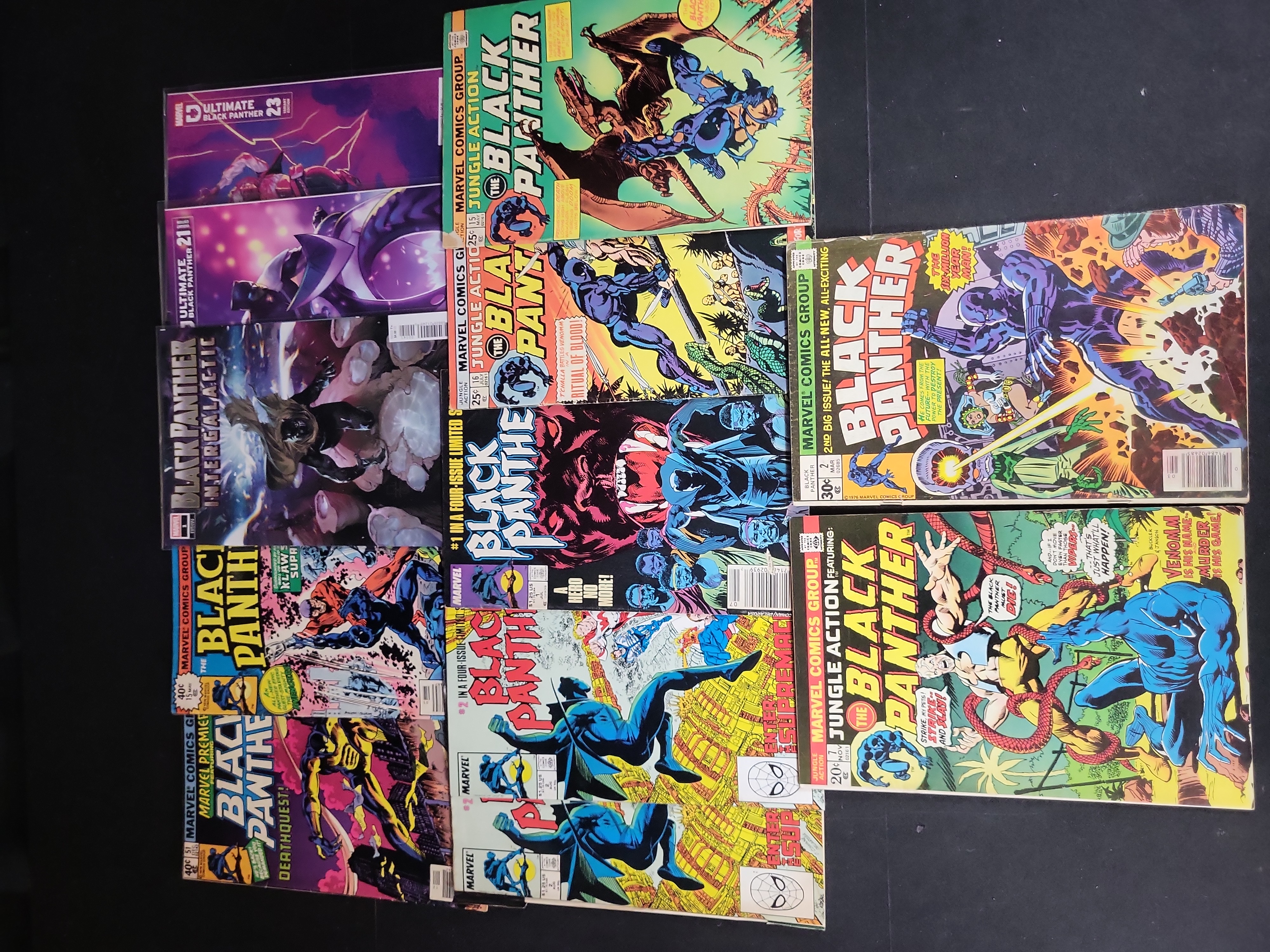 I03705 | A Collection of 12 Marvel Comics Featuring Black Panther and Jungle Action
