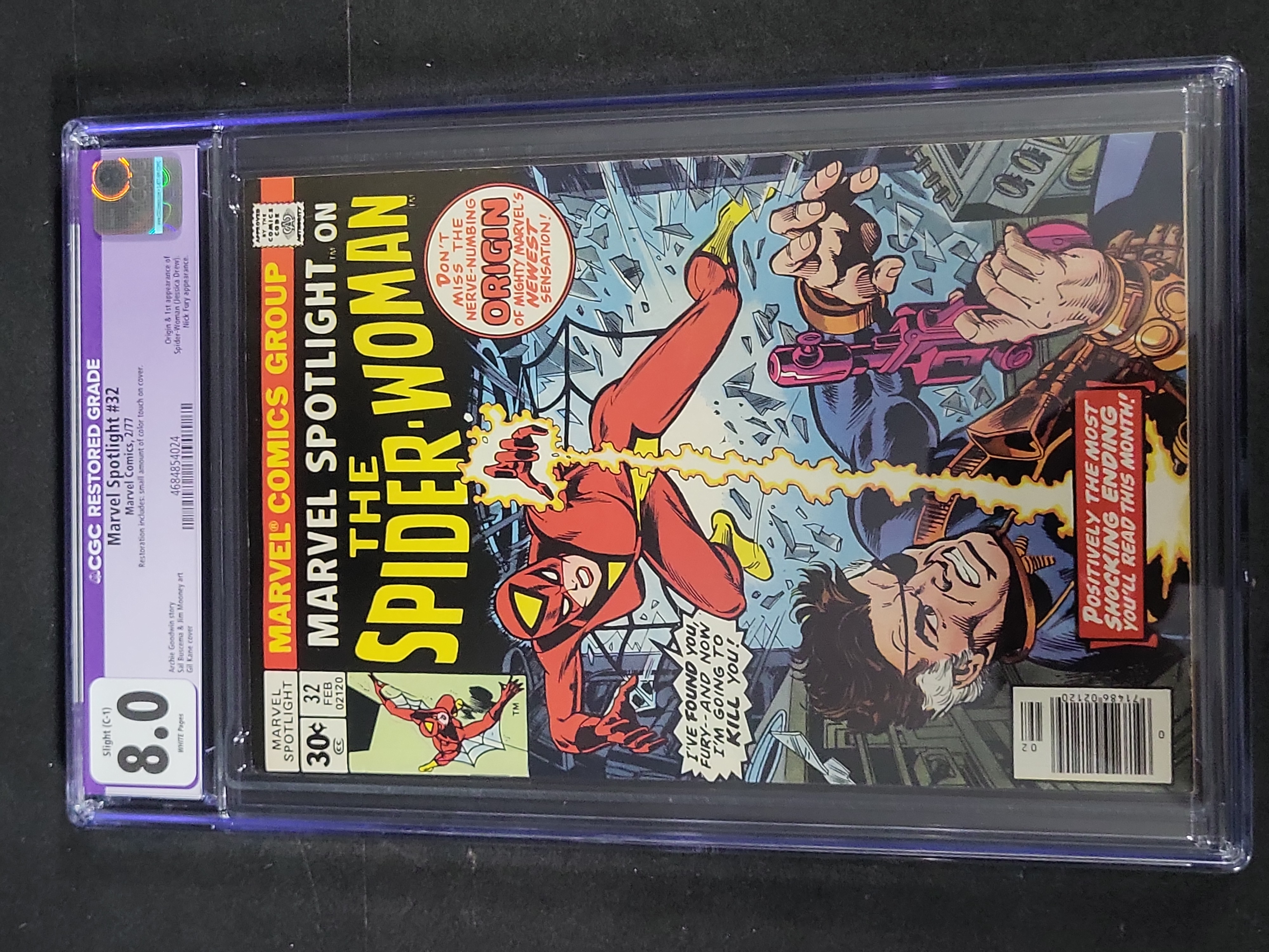 I03474 | Marvel Spotlight #32 (1977) CGC 8.0 Restored - Origin and First Appearance of Spider-Woman