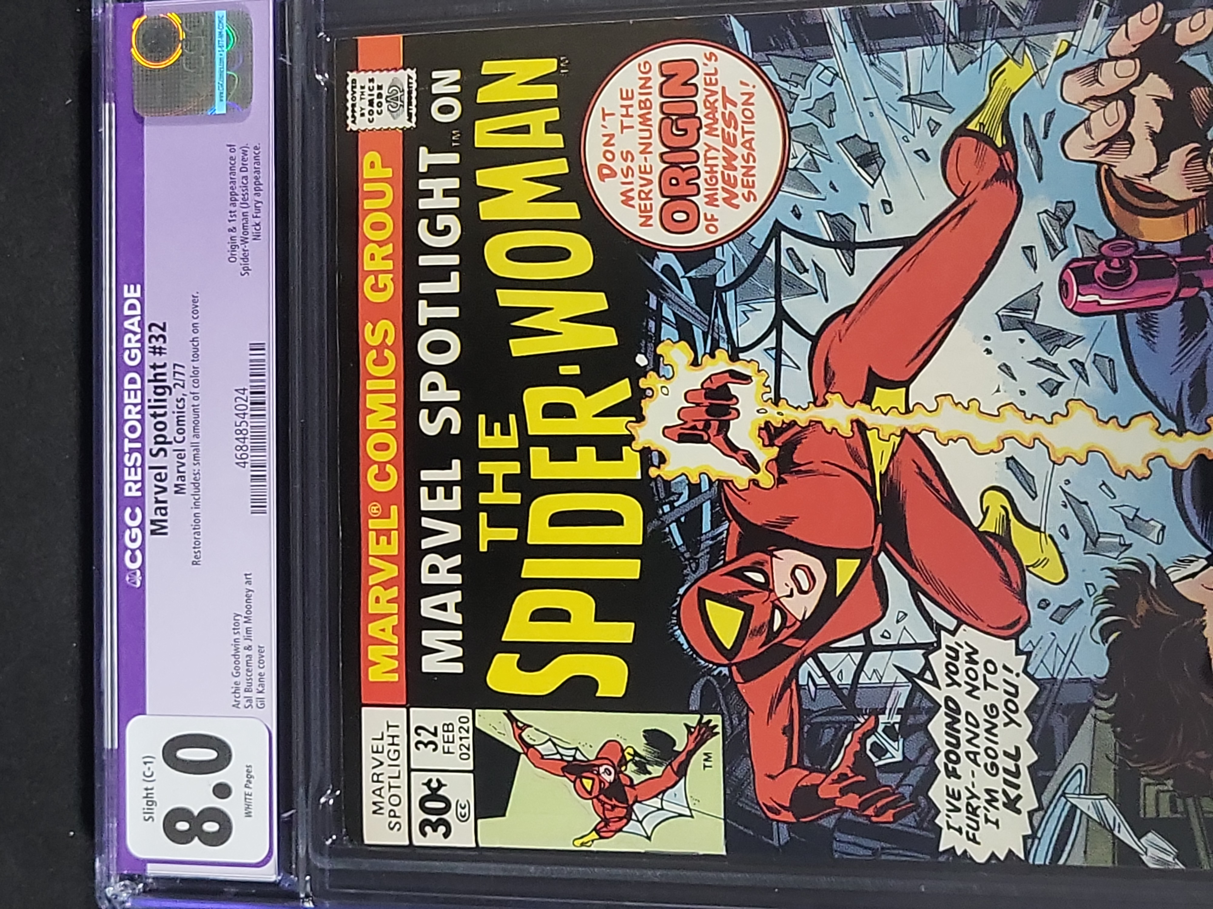 I03474 | Marvel Spotlight #32 (1977) CGC 8.0 Restored - Origin and First Appearance of Spider-Woman