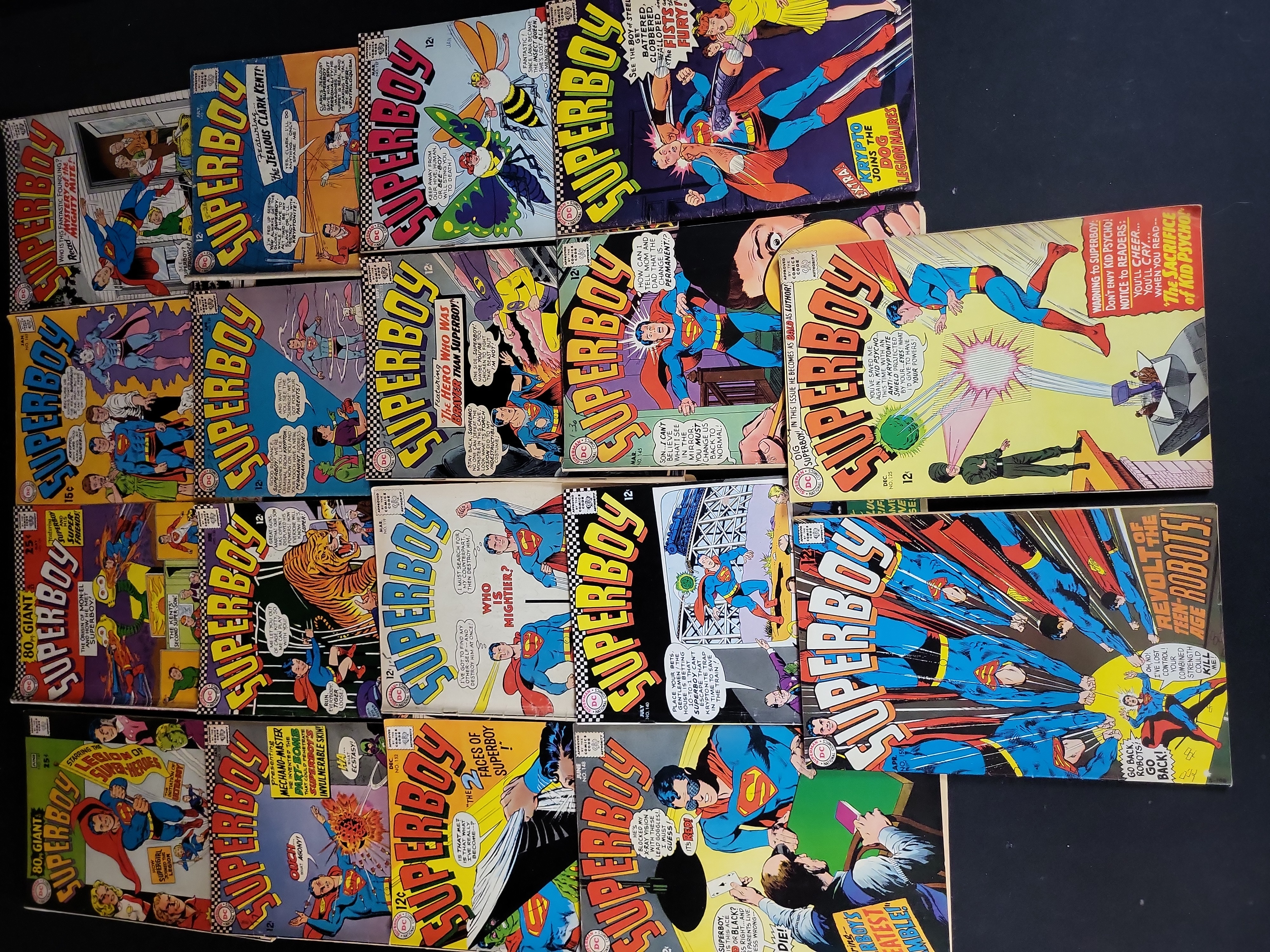 I03923 | A Collection of 18 Vintage Superboy Comic Books Published by DC Comics