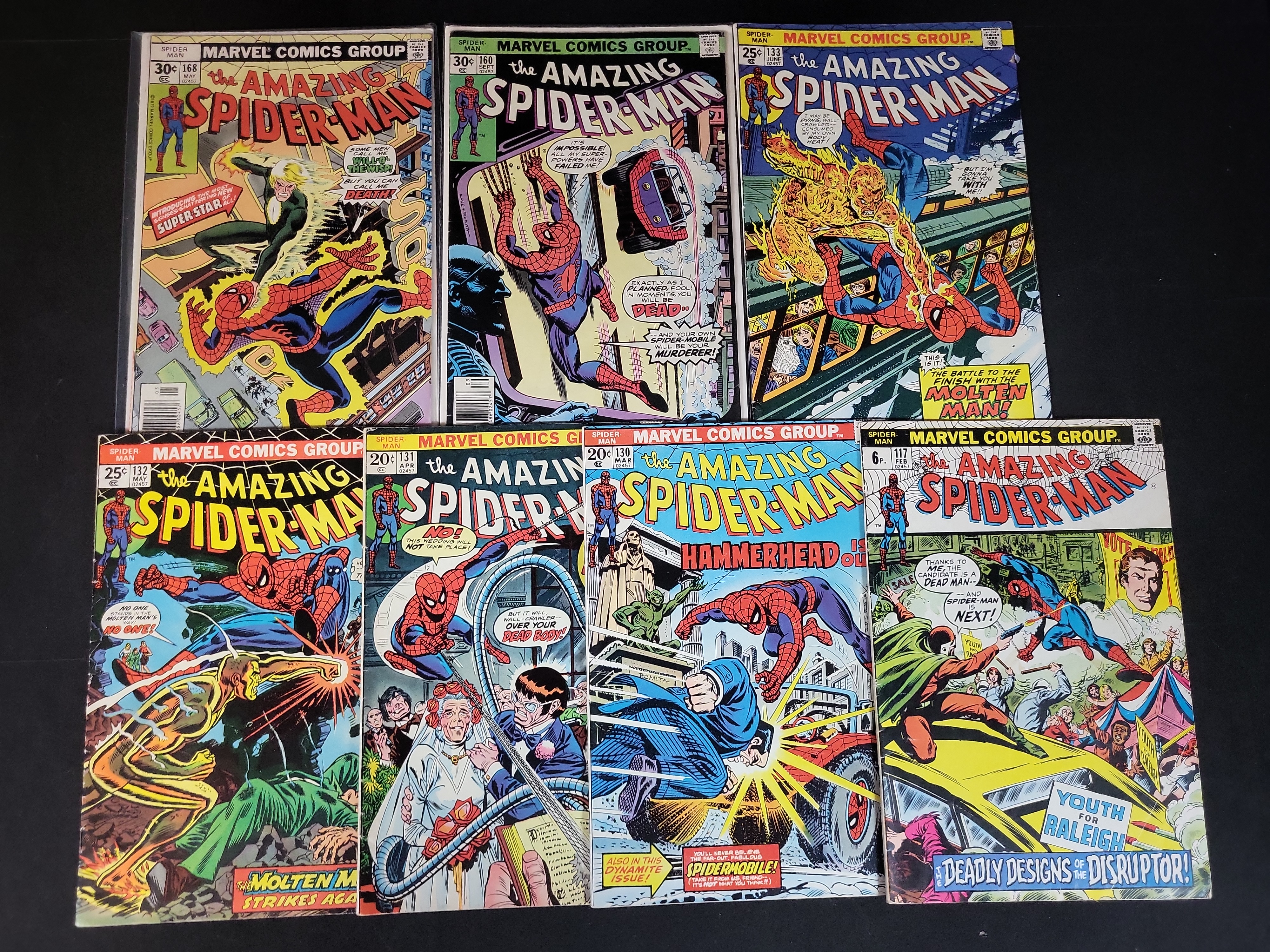 I03713 | A Collection of Seven The Amazing Spider-Man Bronze Age Comic Books Published by Marvel Comics Group