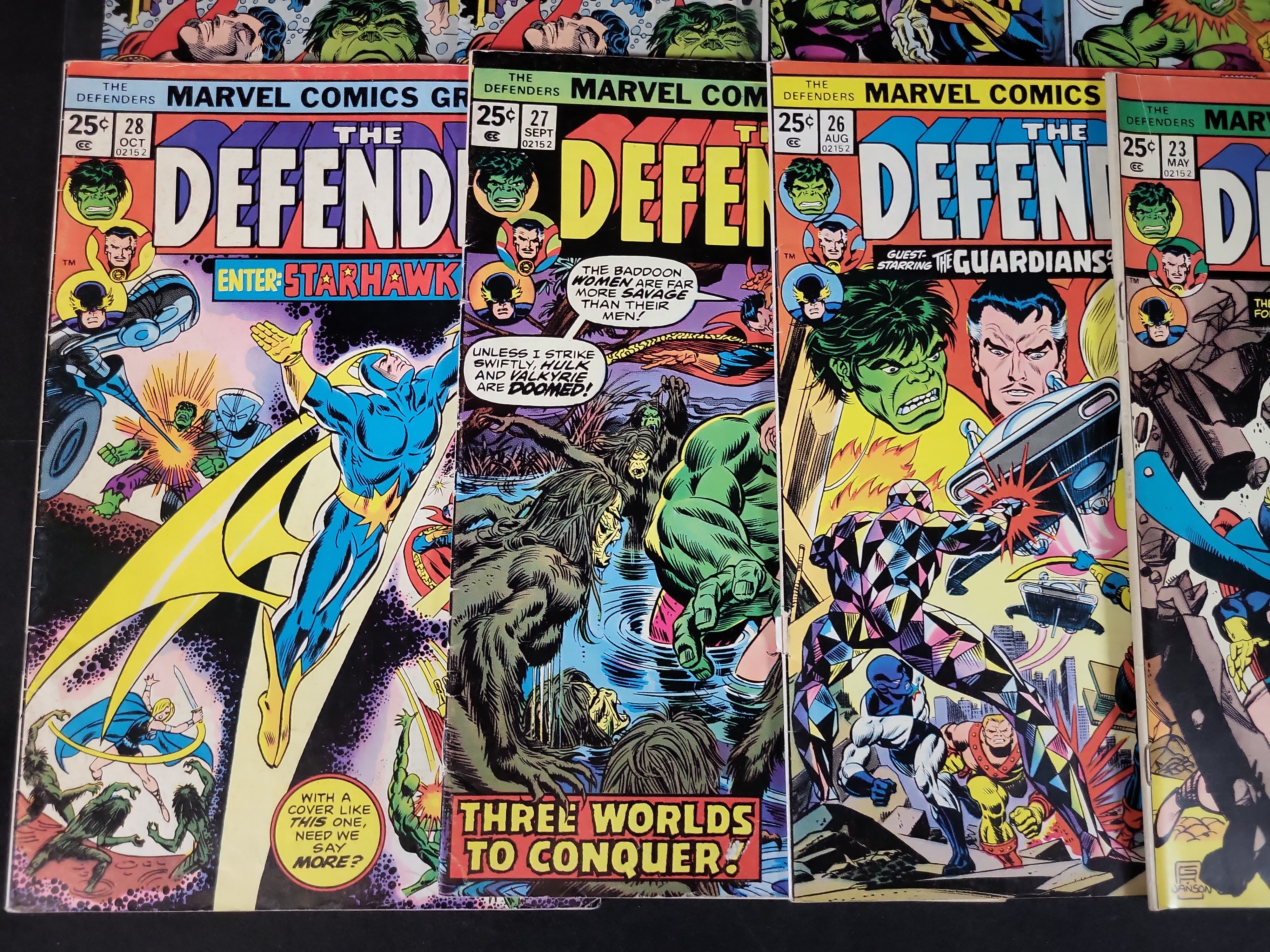 I03716 | A Collection of 18 Original Marvel Comics The Defenders Bronze Age Issues 21 to 38