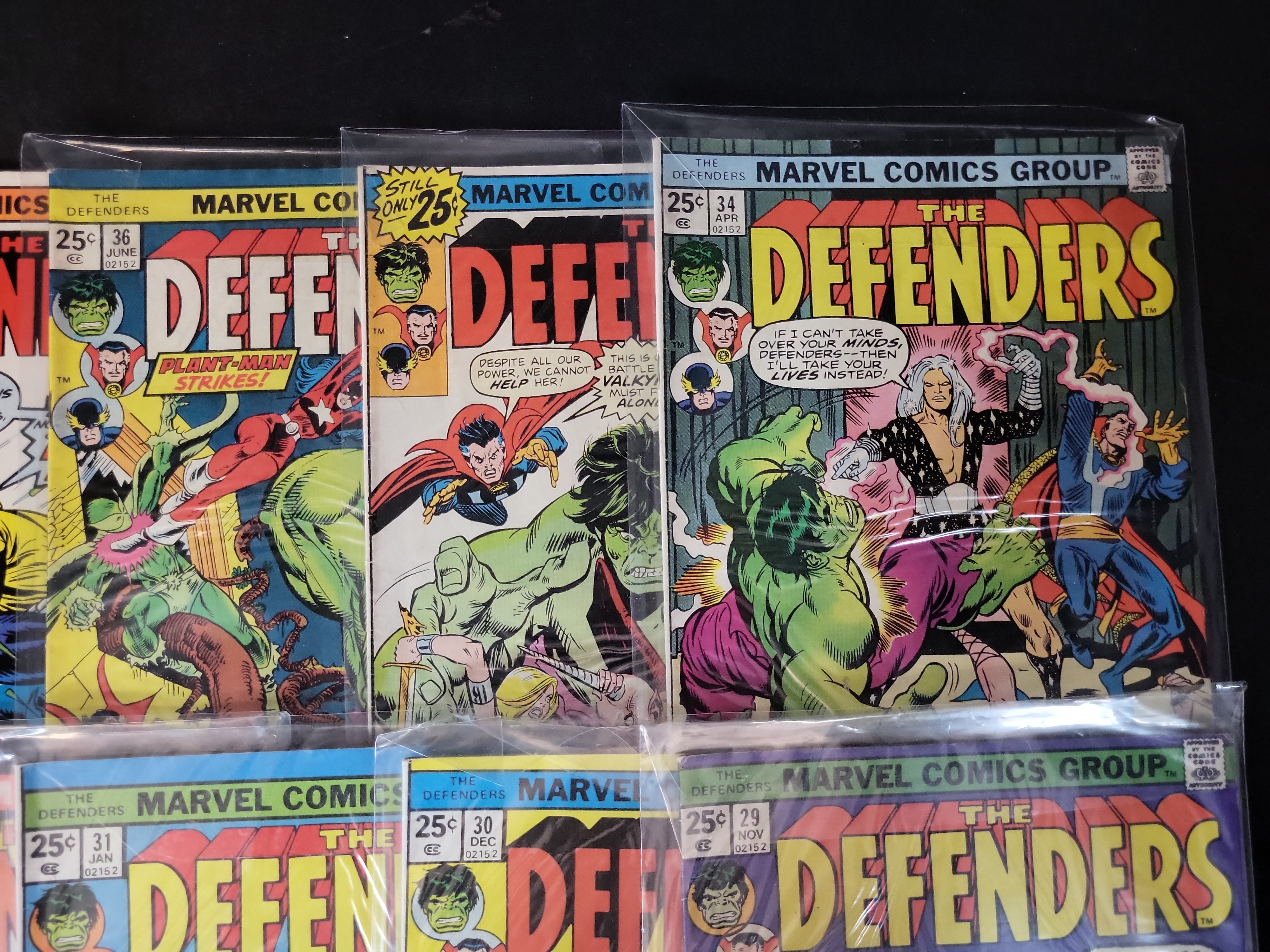 I03716 | A Collection of 18 Original Marvel Comics The Defenders Bronze Age Issues 21 to 38