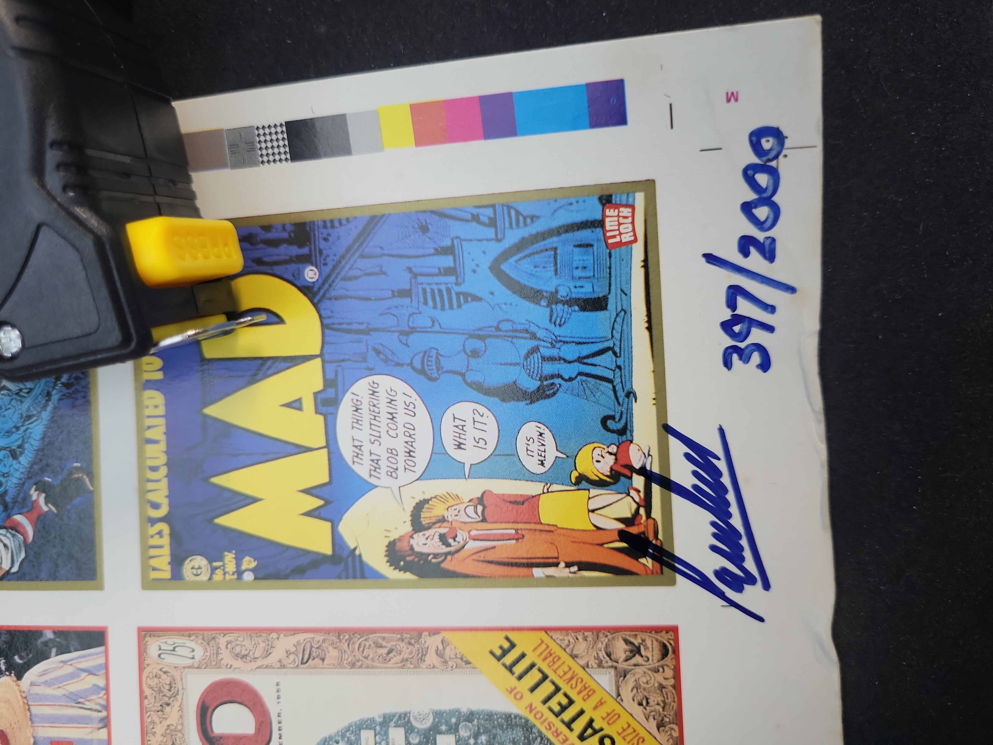 I03565 | 1992 MAD Magazine Trading Cards Limited Edition Uncut Press Sheet Signed and Numbered by William M. Gaines
