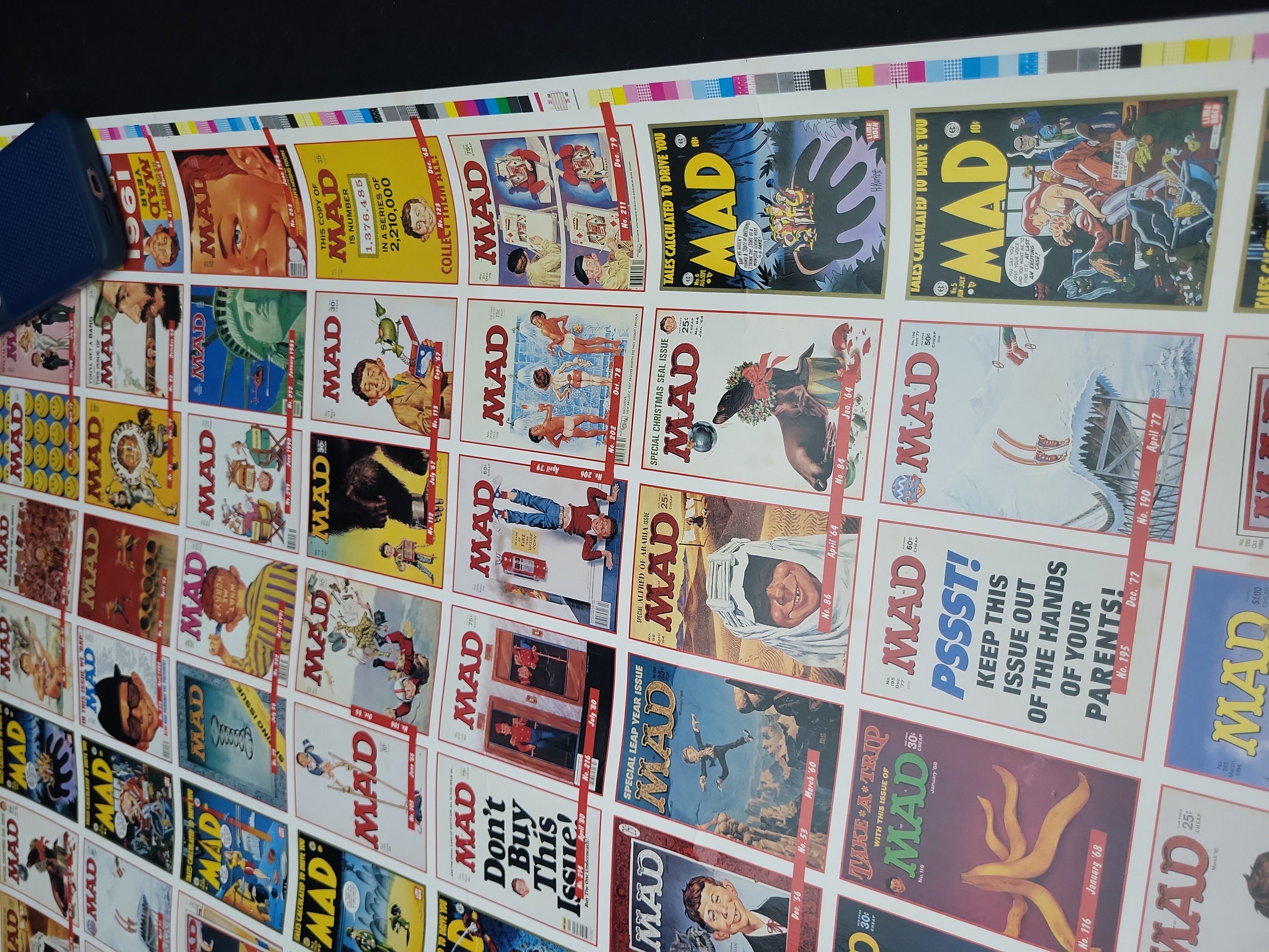 I03565 | 1992 MAD Magazine Trading Cards Limited Edition Uncut Press Sheet Signed and Numbered by William M. Gaines