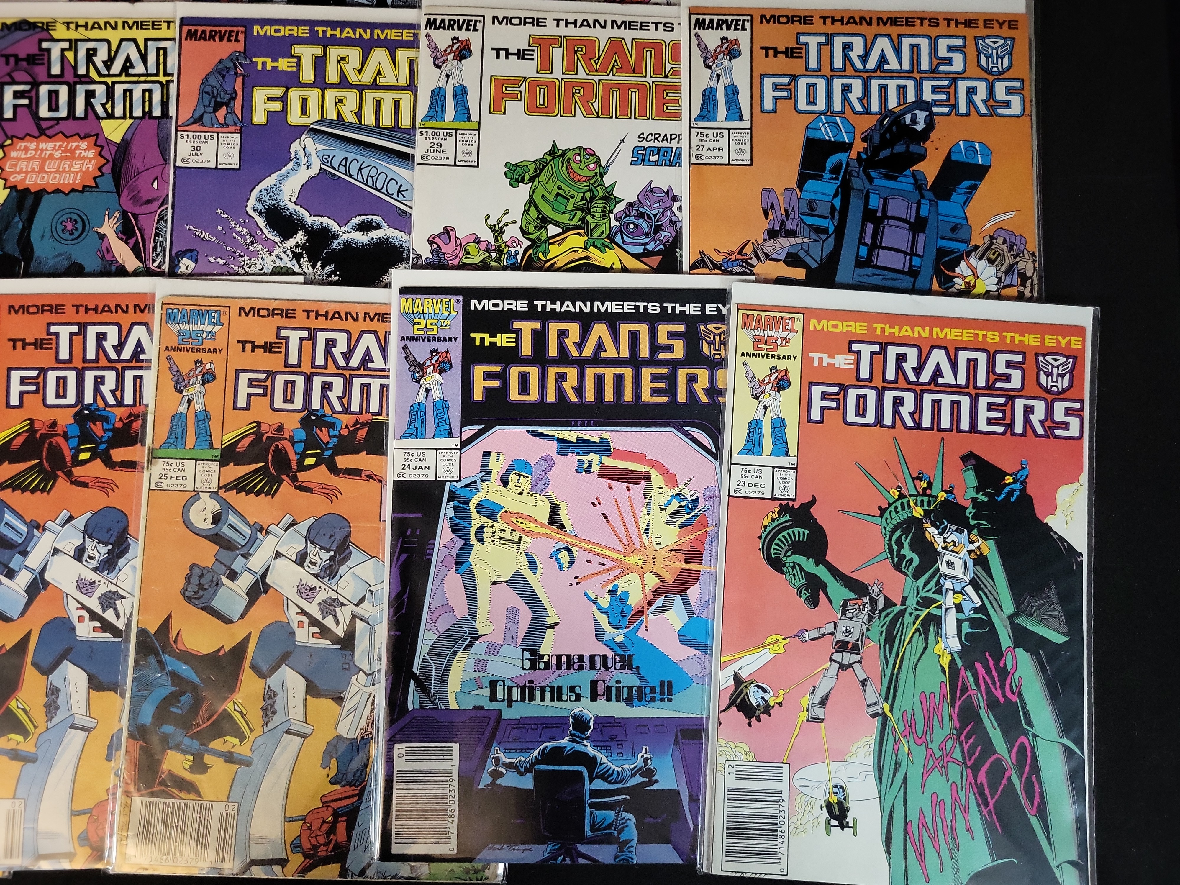 I03787 | A Group of Marvel Comics The Transformers Comic Books
