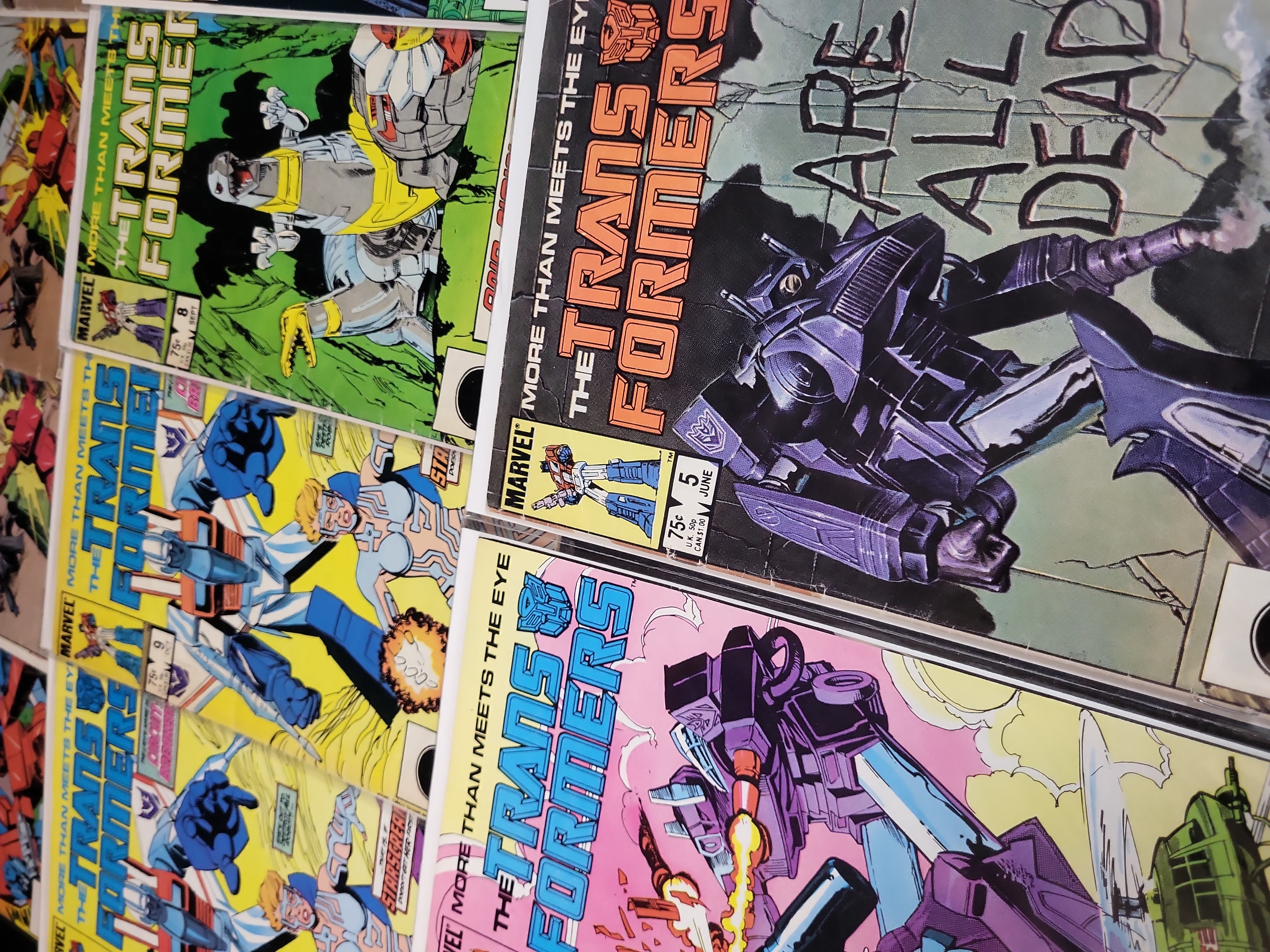 I03789 | A Collection of Marvel Comics The Transformers Copper Age Comic Books