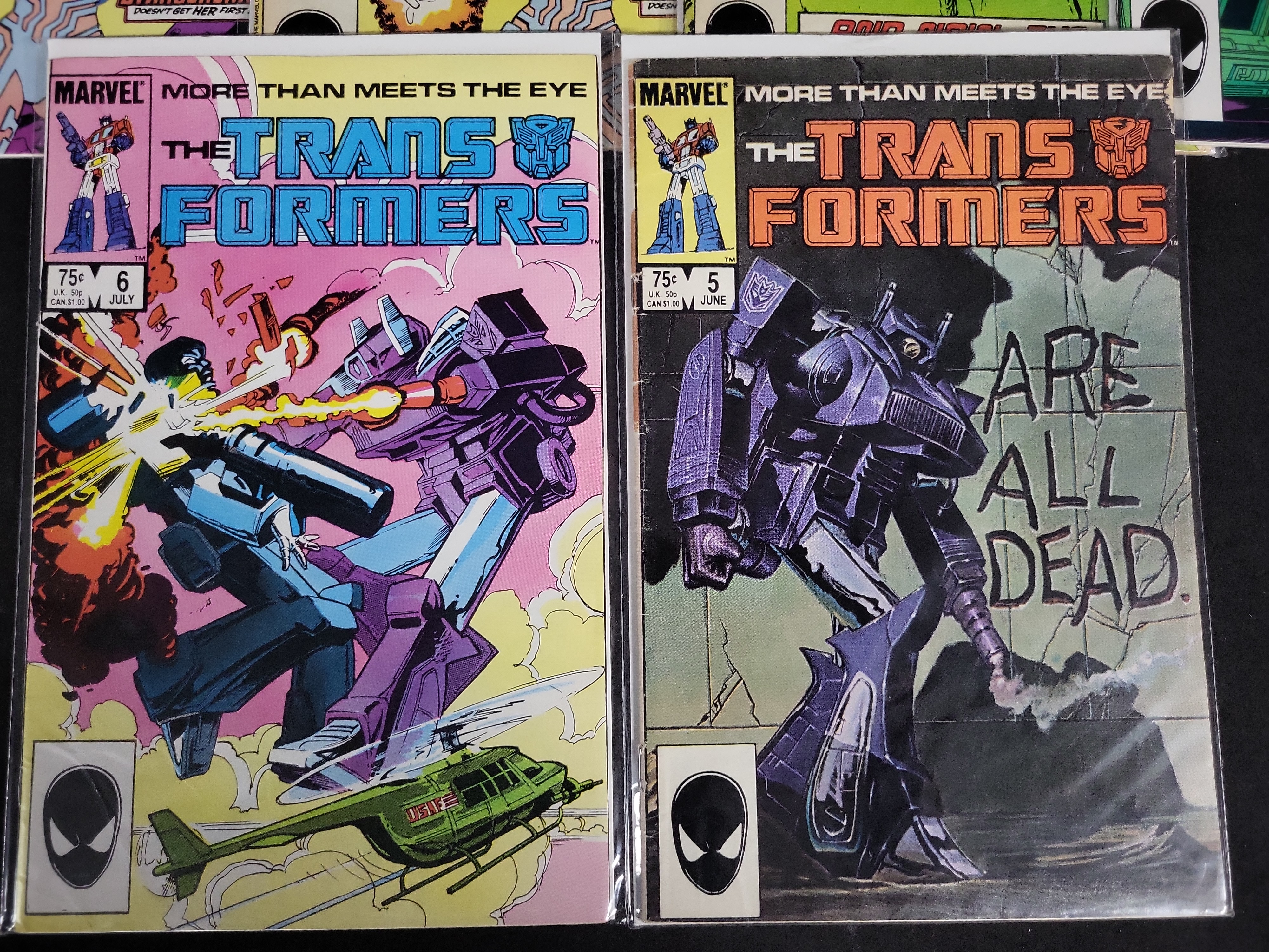 I03789 | A Collection of Marvel Comics The Transformers Copper Age Comic Books