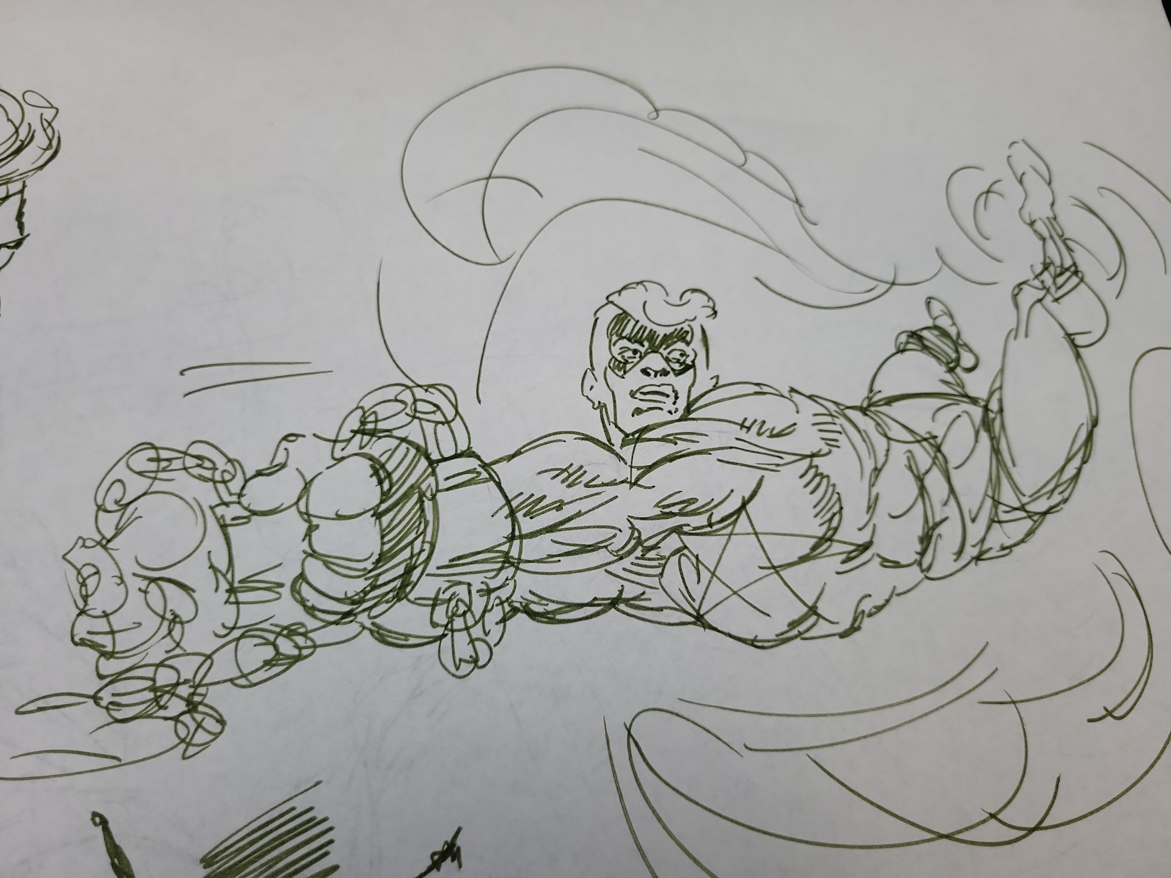 I03928 | A Pair of Original Comic Book Character Concept Drawings in Pen and Ink