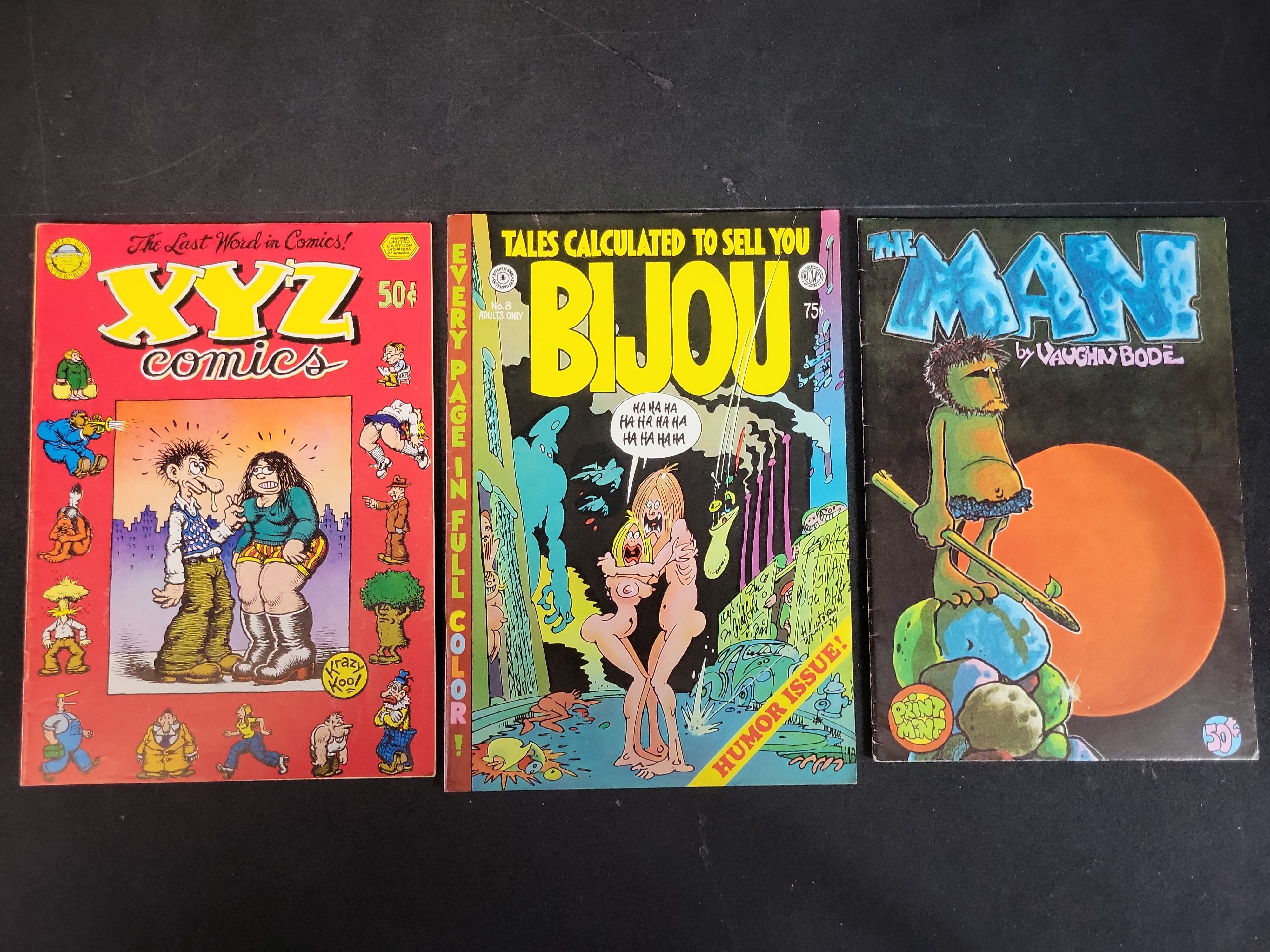 I03671 | A Trio of First Printing Underground Comics Including XYZ Comics, Bijou Funnies No. 8, and The Man