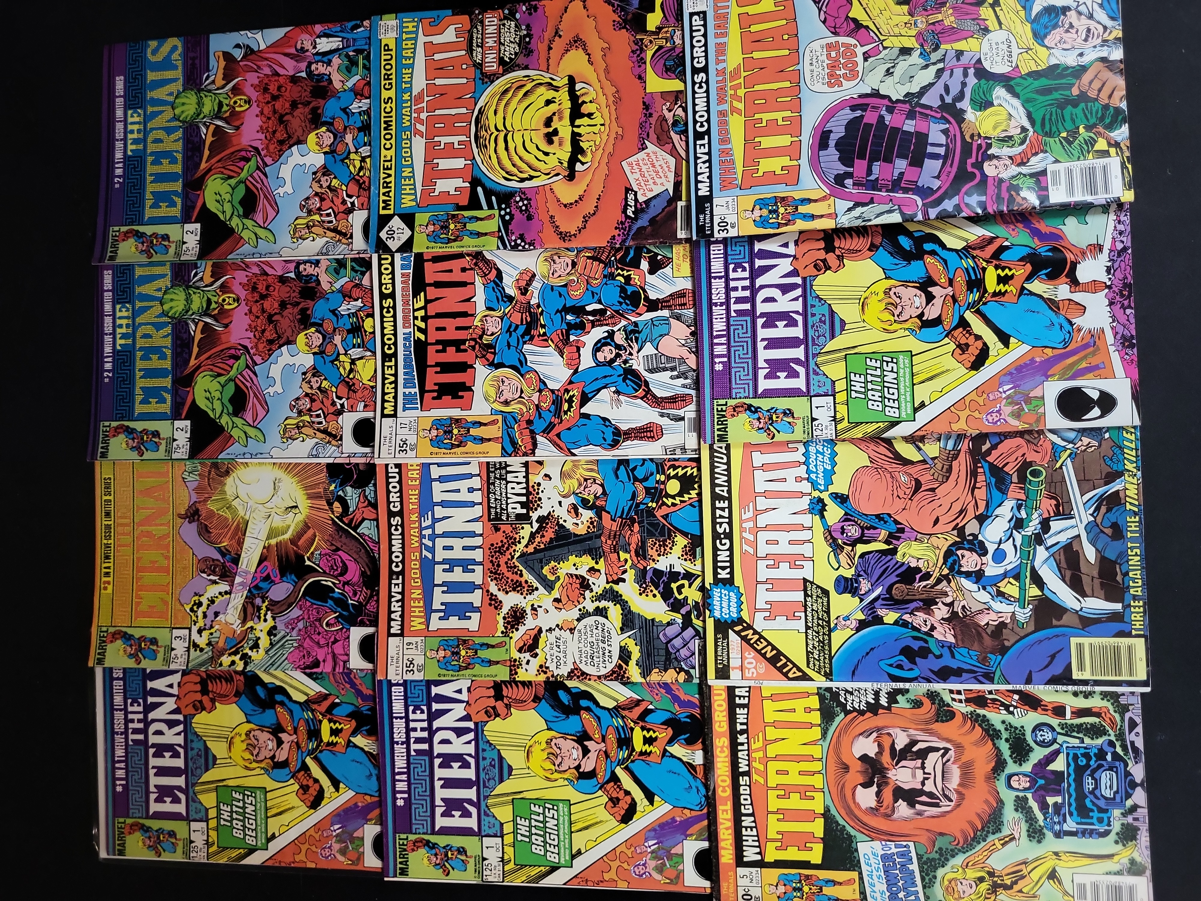 I03687 | Twelve Marvel Comics The Eternals Featuring Bronze and Modern Age Key Issues