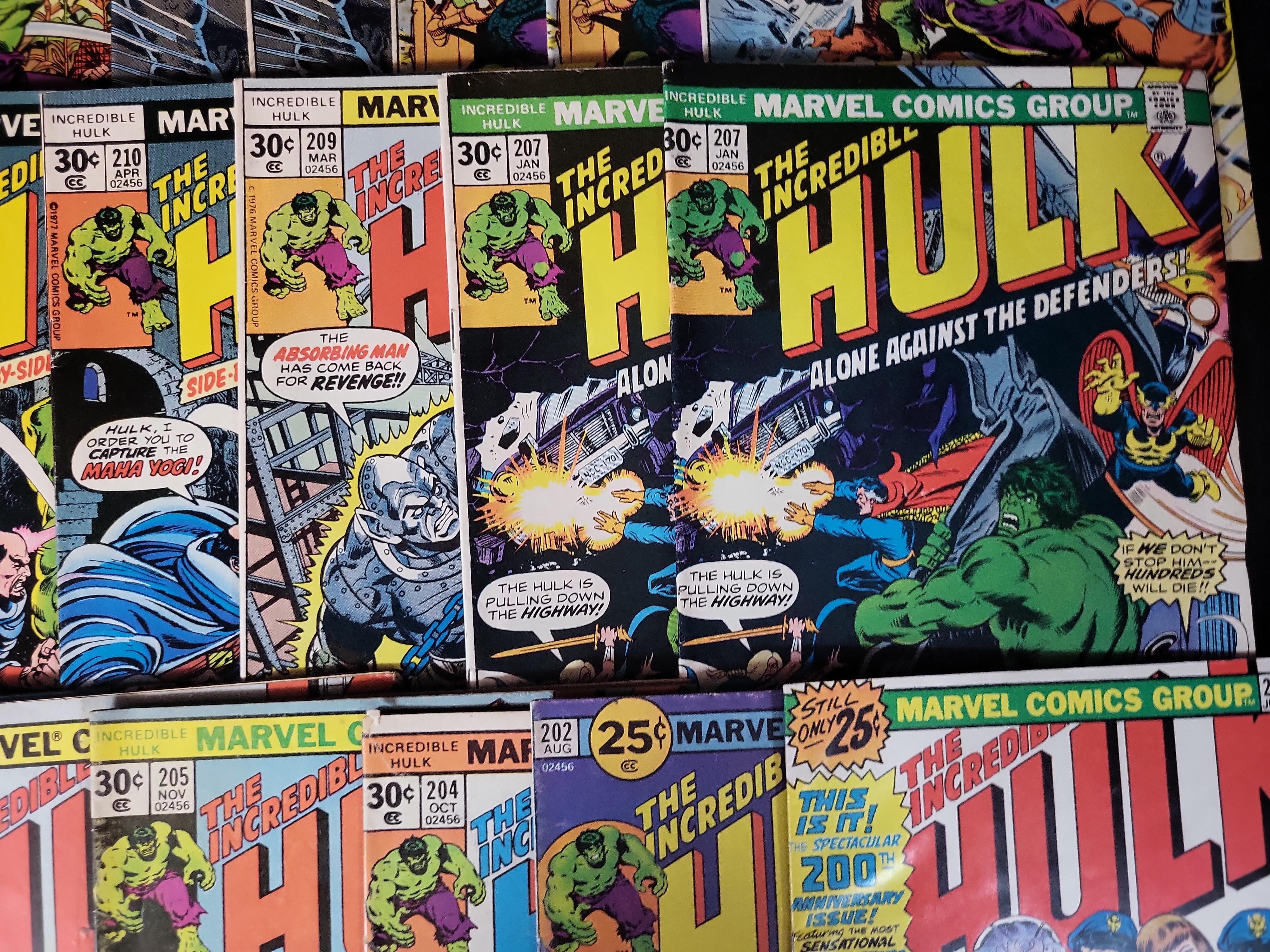 I03711 | Collection of 25 The Incredible Hulk Marvel Comics Bronze Age Issues 200 to 235