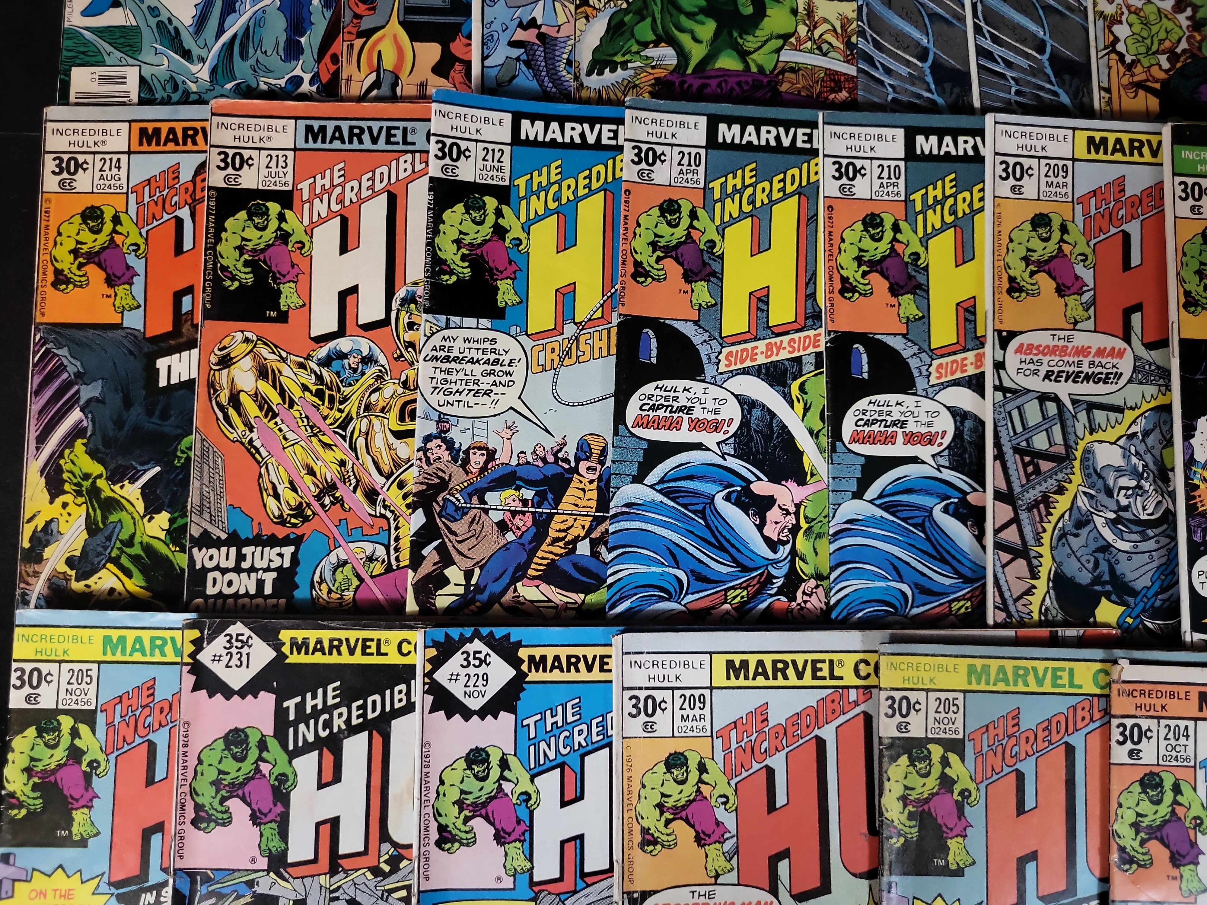 I03711 | Collection of 25 The Incredible Hulk Marvel Comics Bronze Age Issues 200 to 235