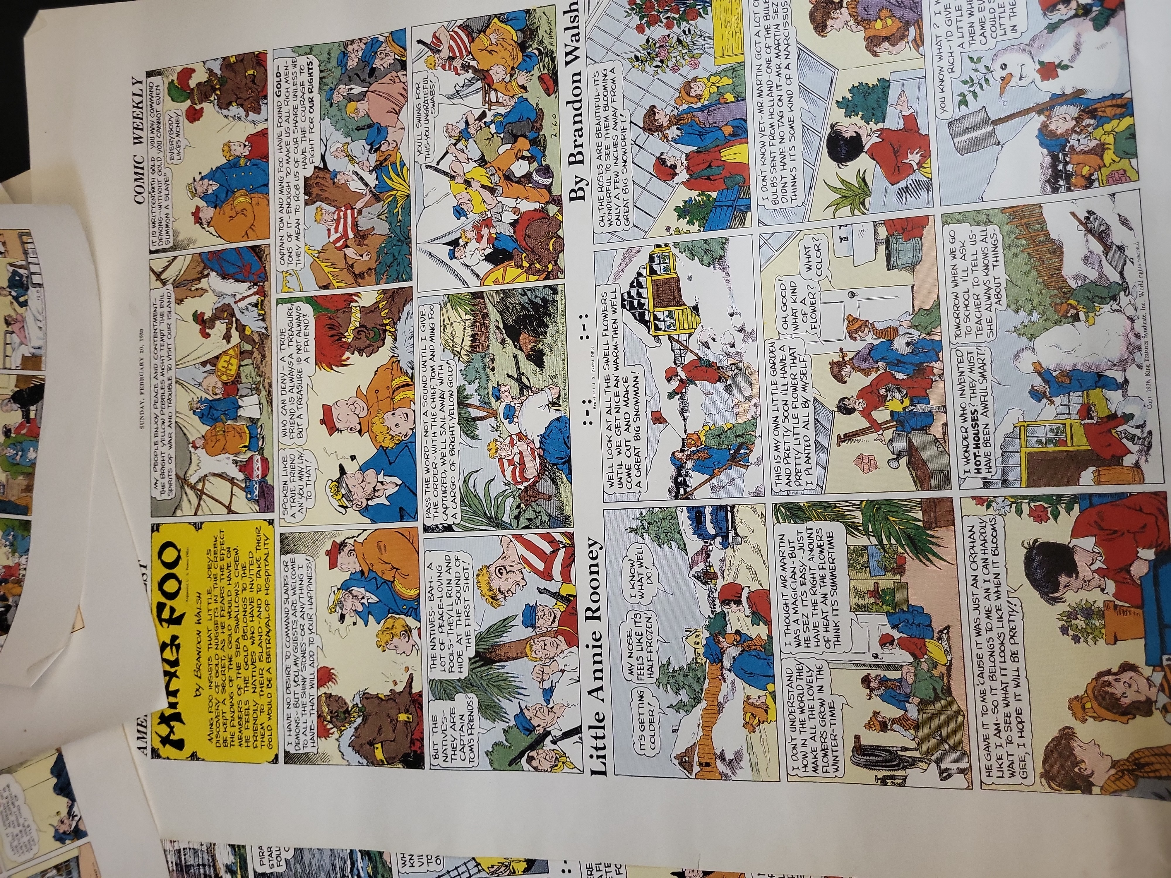 I03467 | A Collection of Ming Foo and Little Annie Rooney Sunday Comic Strip Pages and Proofs