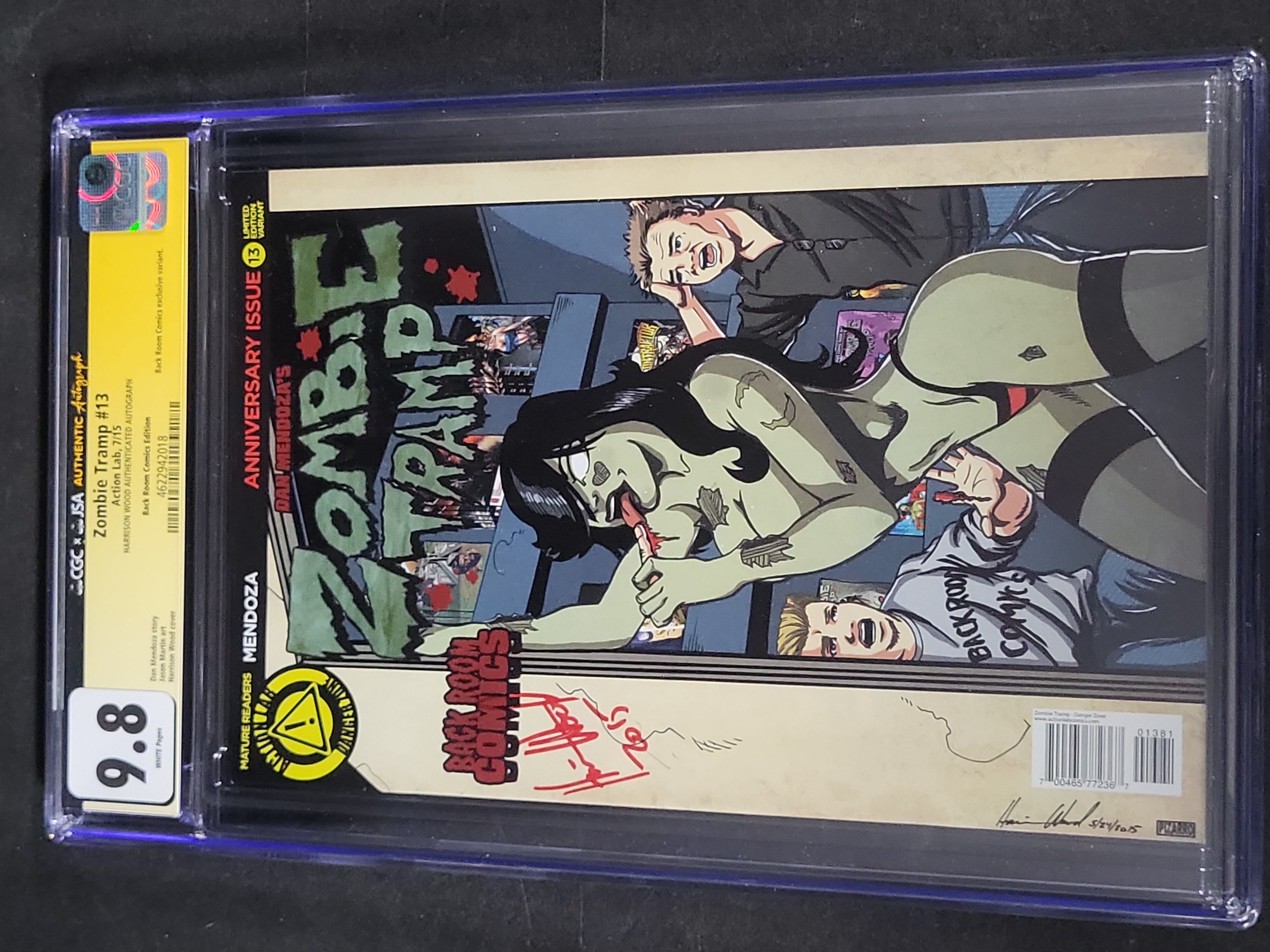 I03483 | Zombie Tramp #13 Back Room Comics Exclusive Variant CGC JSA 9.8 Signed by Harrison Wood