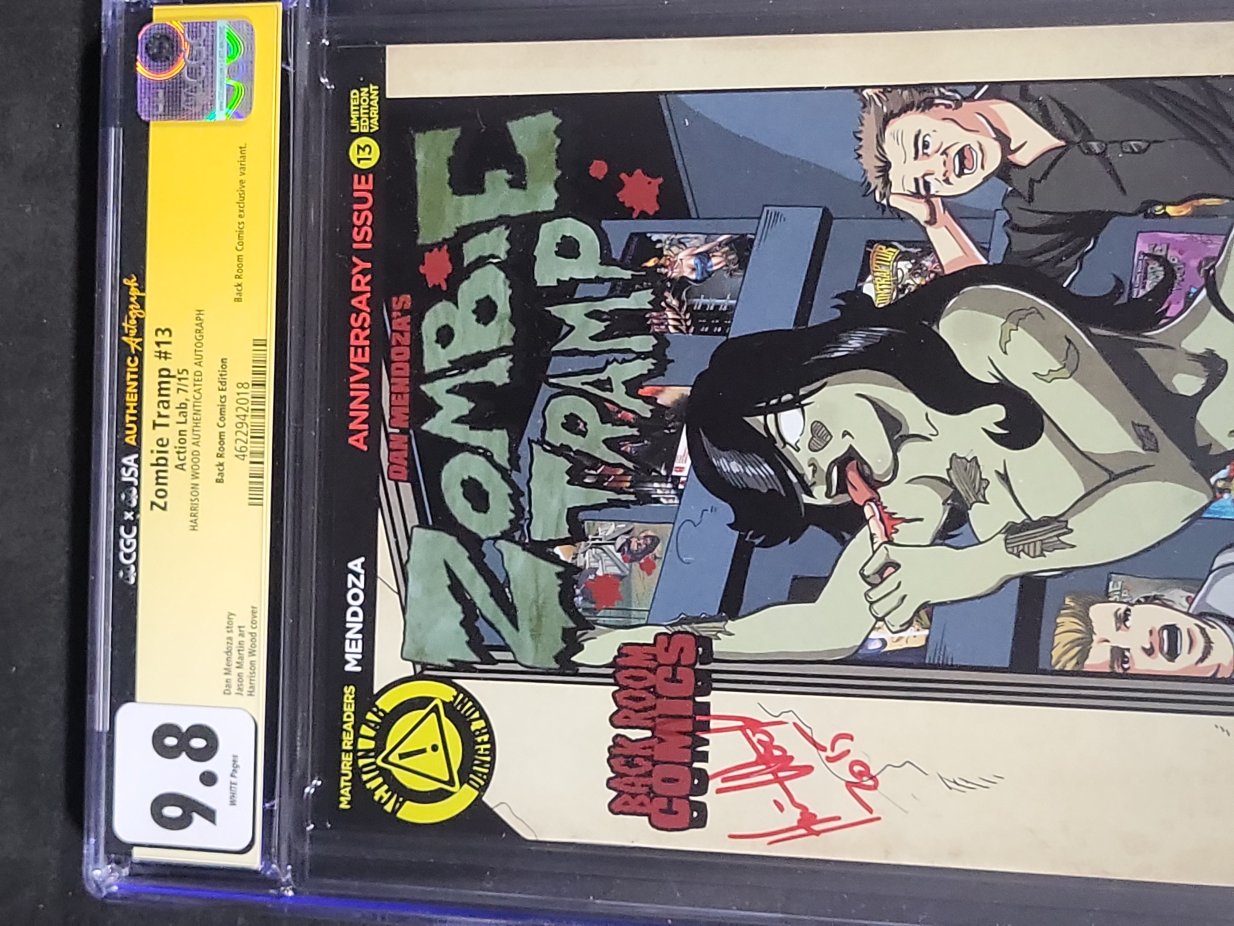 I03483 | Zombie Tramp #13 Back Room Comics Exclusive Variant CGC JSA 9.8 Signed by Harrison Wood