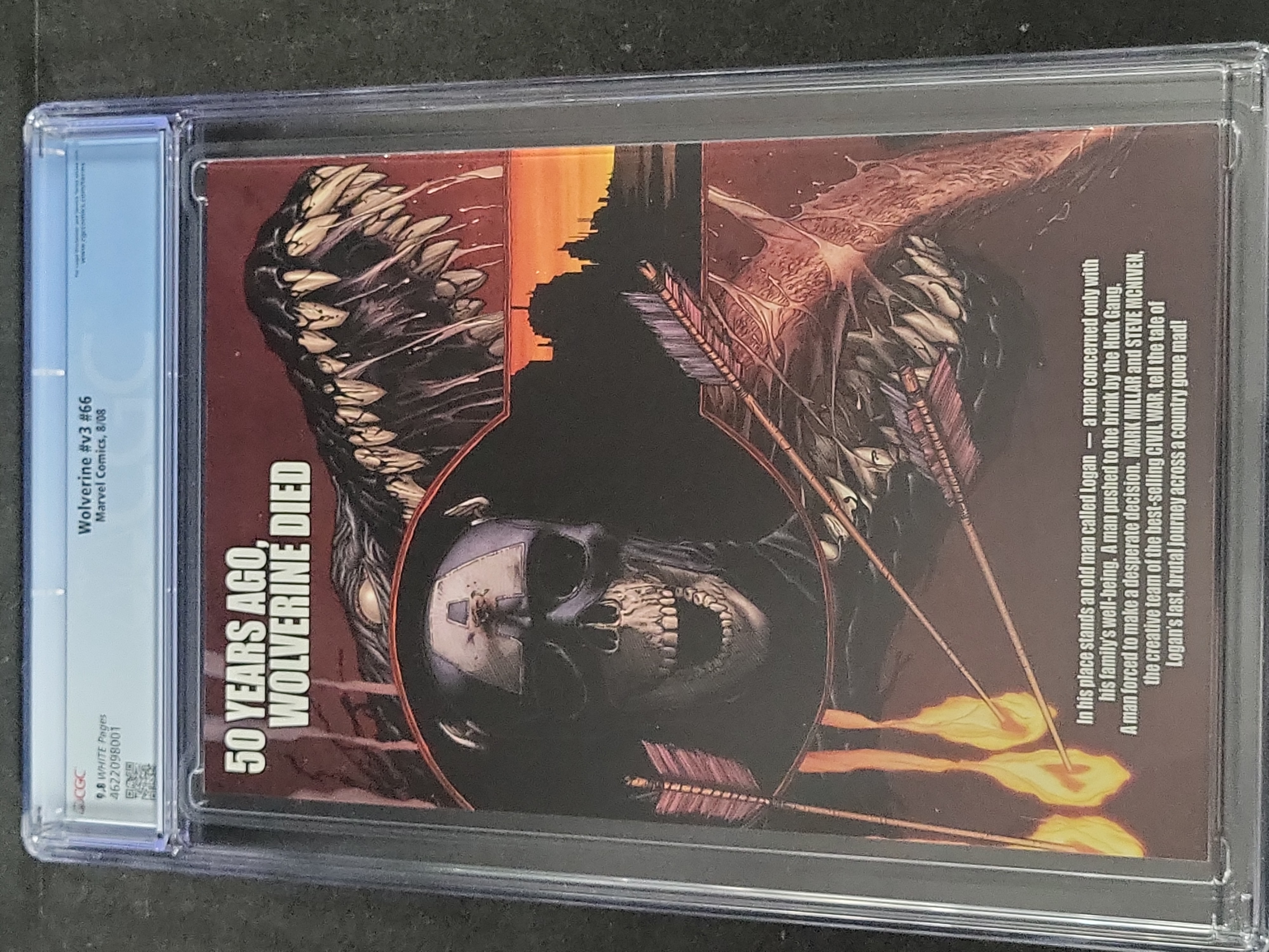 I03497 | Wolverine Vol. 3 Issue 66 CGC 9.8 White Pages Marvel Comics 2008 Old Man Logan Part 1