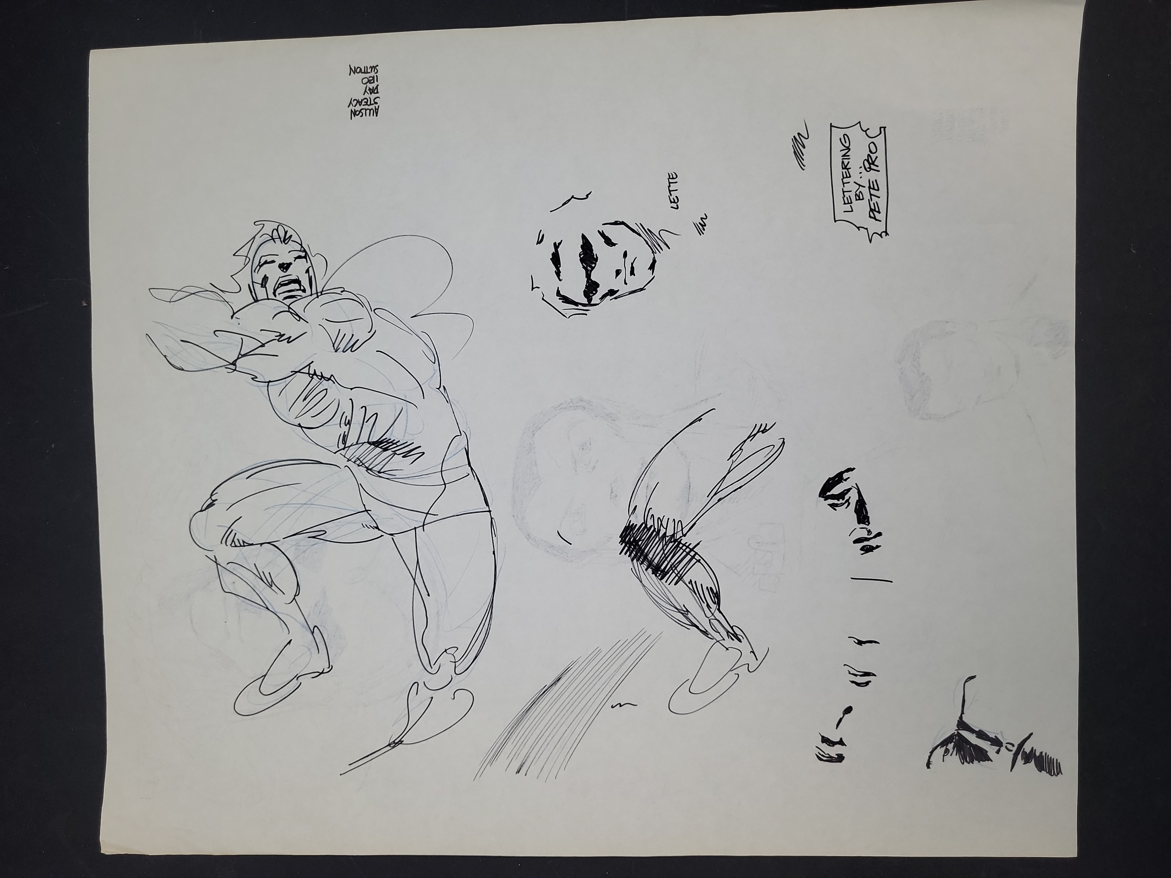 I03925 | Attributed to John Fantucchio, Two Sheets of Original Comic Character Studies