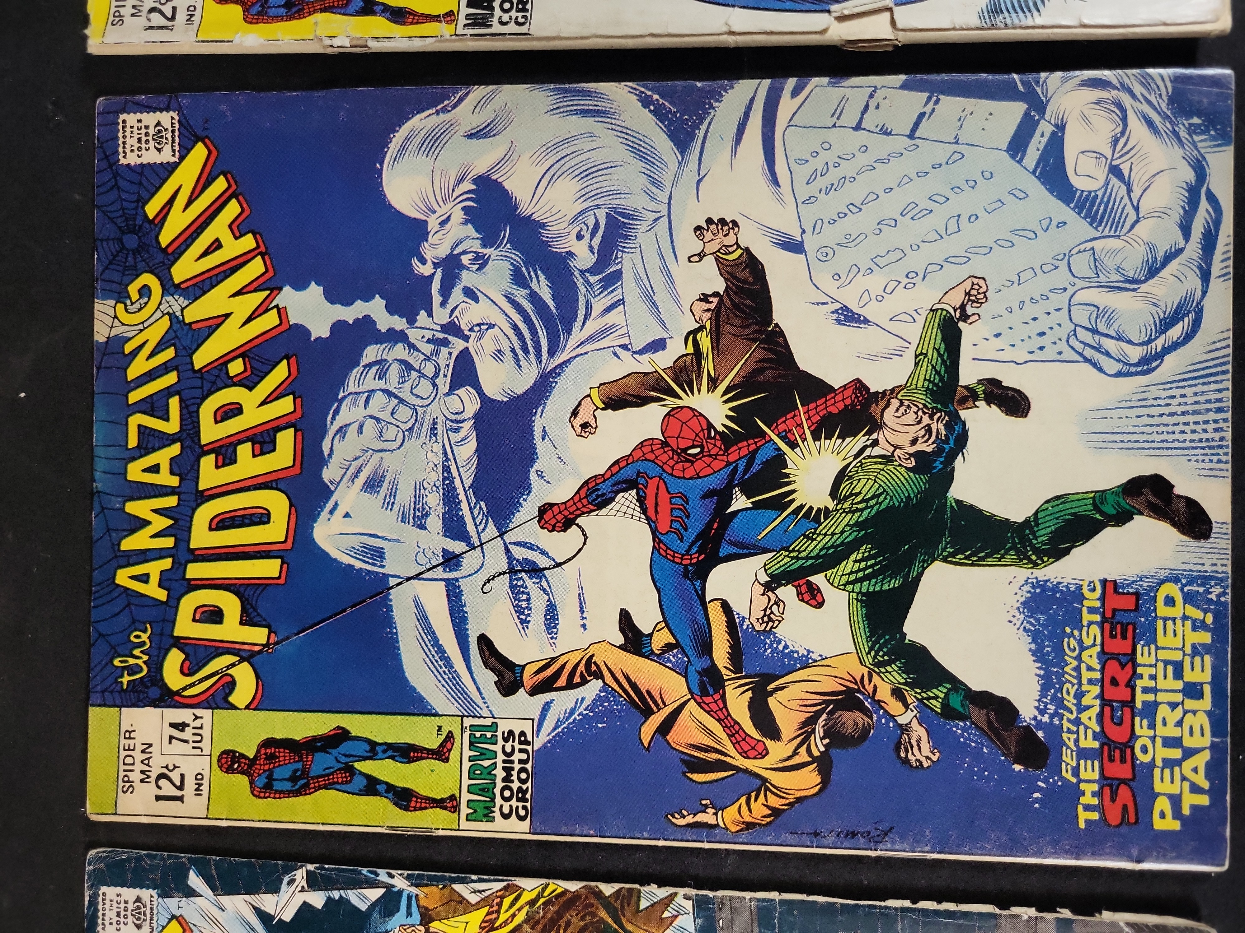 I03763 | A Trio of The Amazing Spider-Man Comic Books, Issues #73, #74, and #79