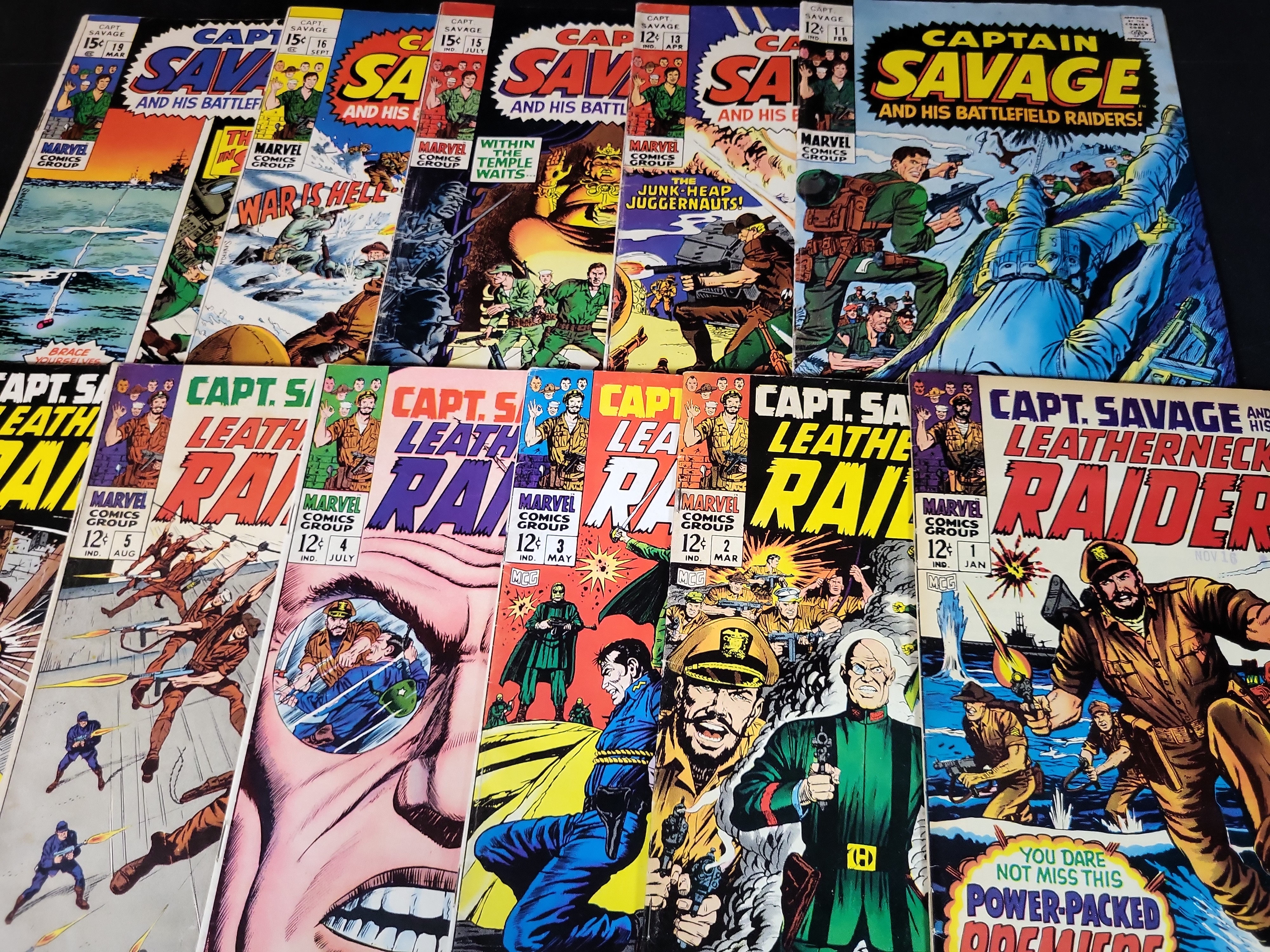 I03622 | A Collection of 11 Captain Savage Marvel Silver Age Comic Books