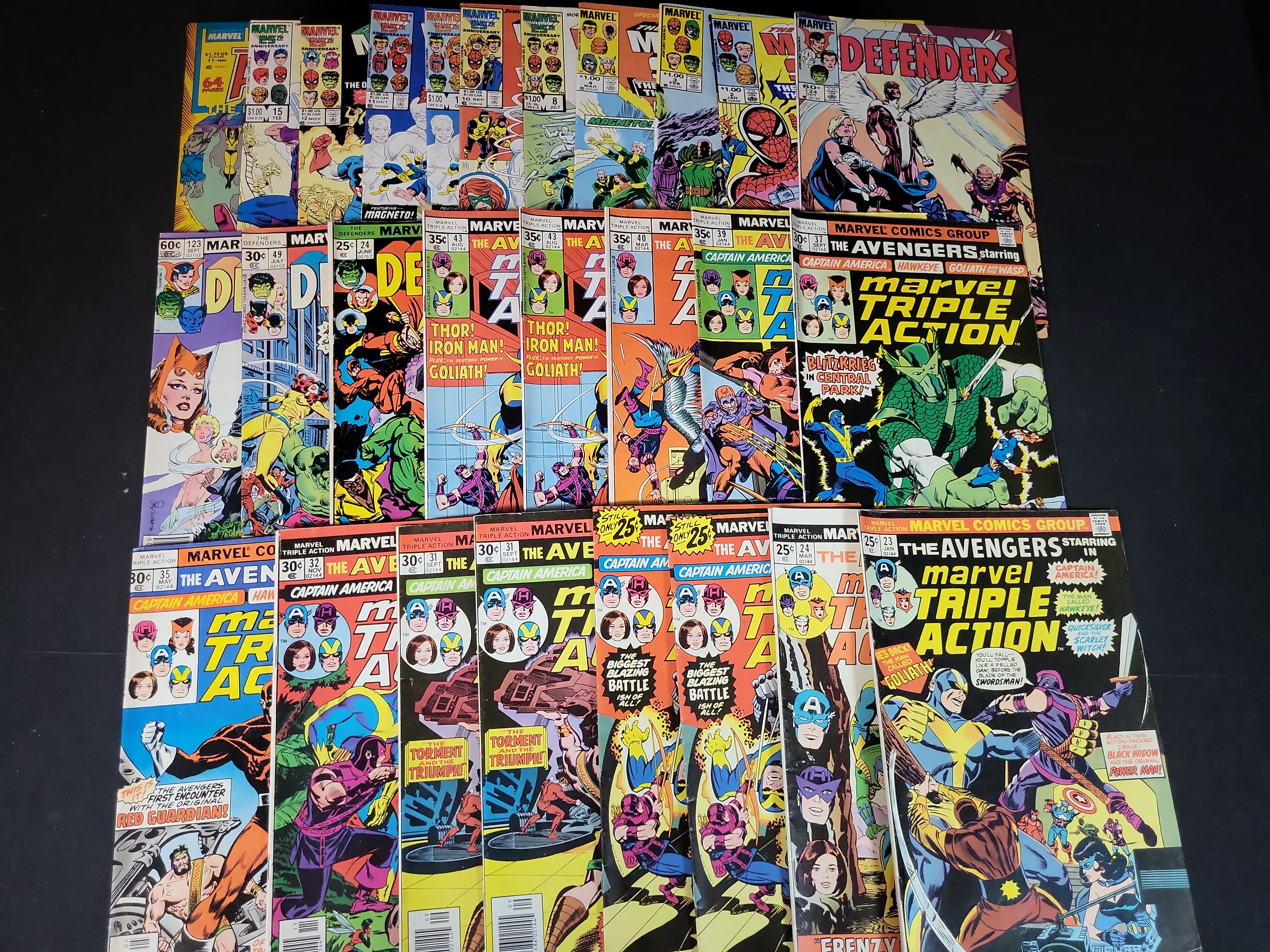 I03627 | Collection of 26 Marvel Bronze and Copper Age Comic Books Featuring Marvel Triple Action The Defenders and X-Factor