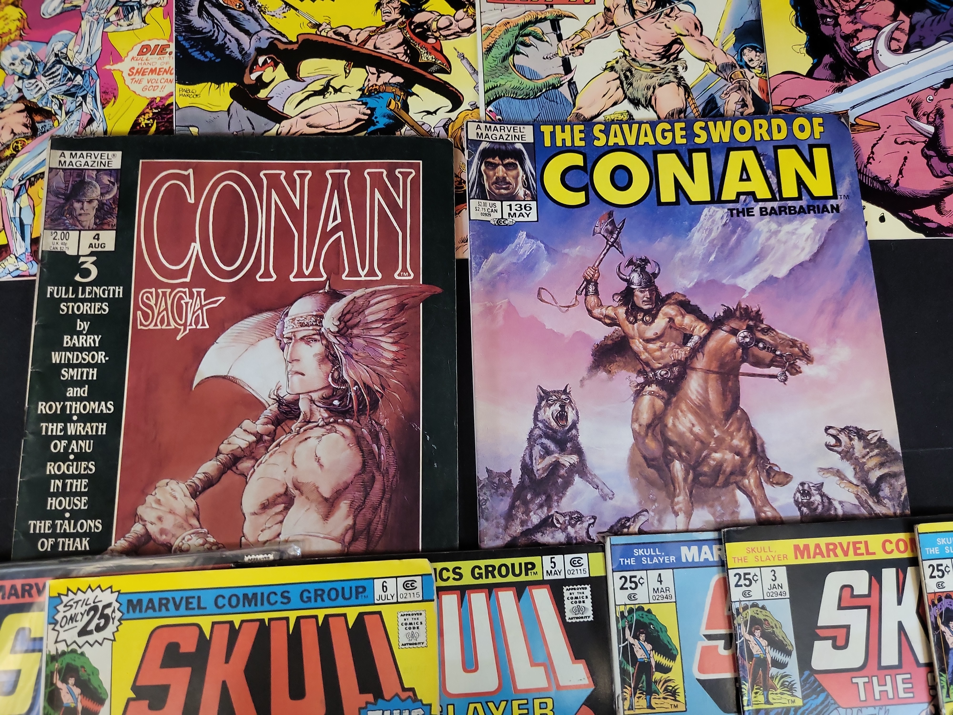 I03499 | Collection of 17 Marvel Bronze Age Comic Books and Magazines Including Conan, Kull, Ka-Zar, and Skull the Slayer
