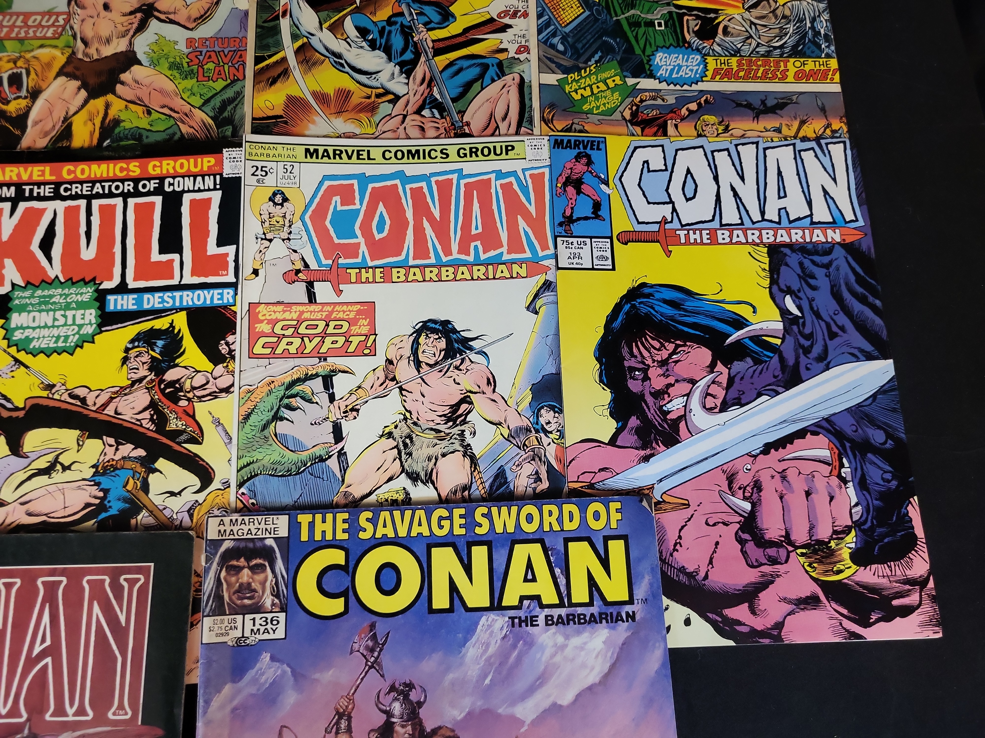 I03499 | Collection of 17 Marvel Bronze Age Comic Books and Magazines Including Conan, Kull, Ka-Zar, and Skull the Slayer