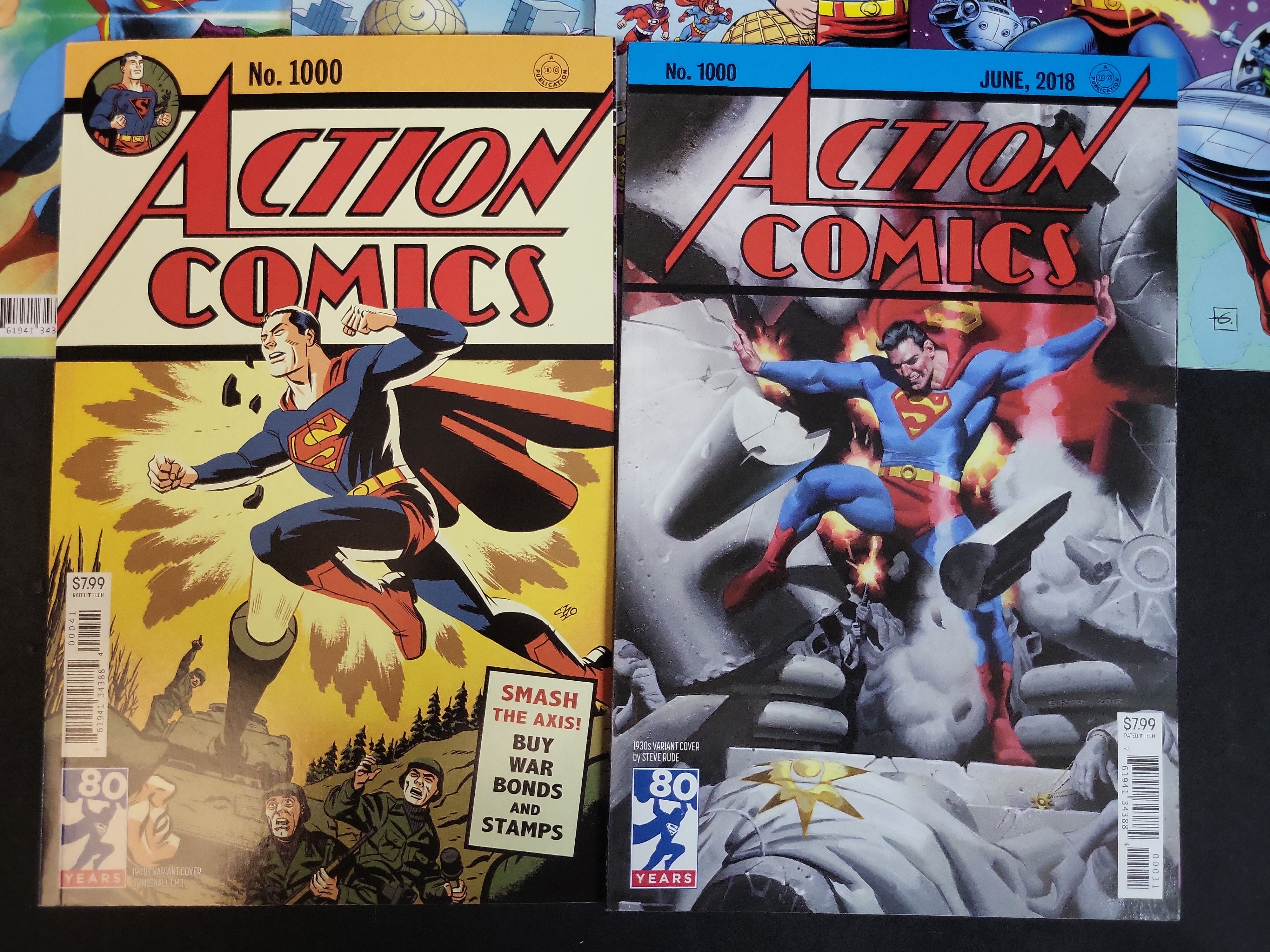 I03795 | Ten DC Action Comics No. 1000 Superman 80th Anniversary Decade Variant Cover Comics
