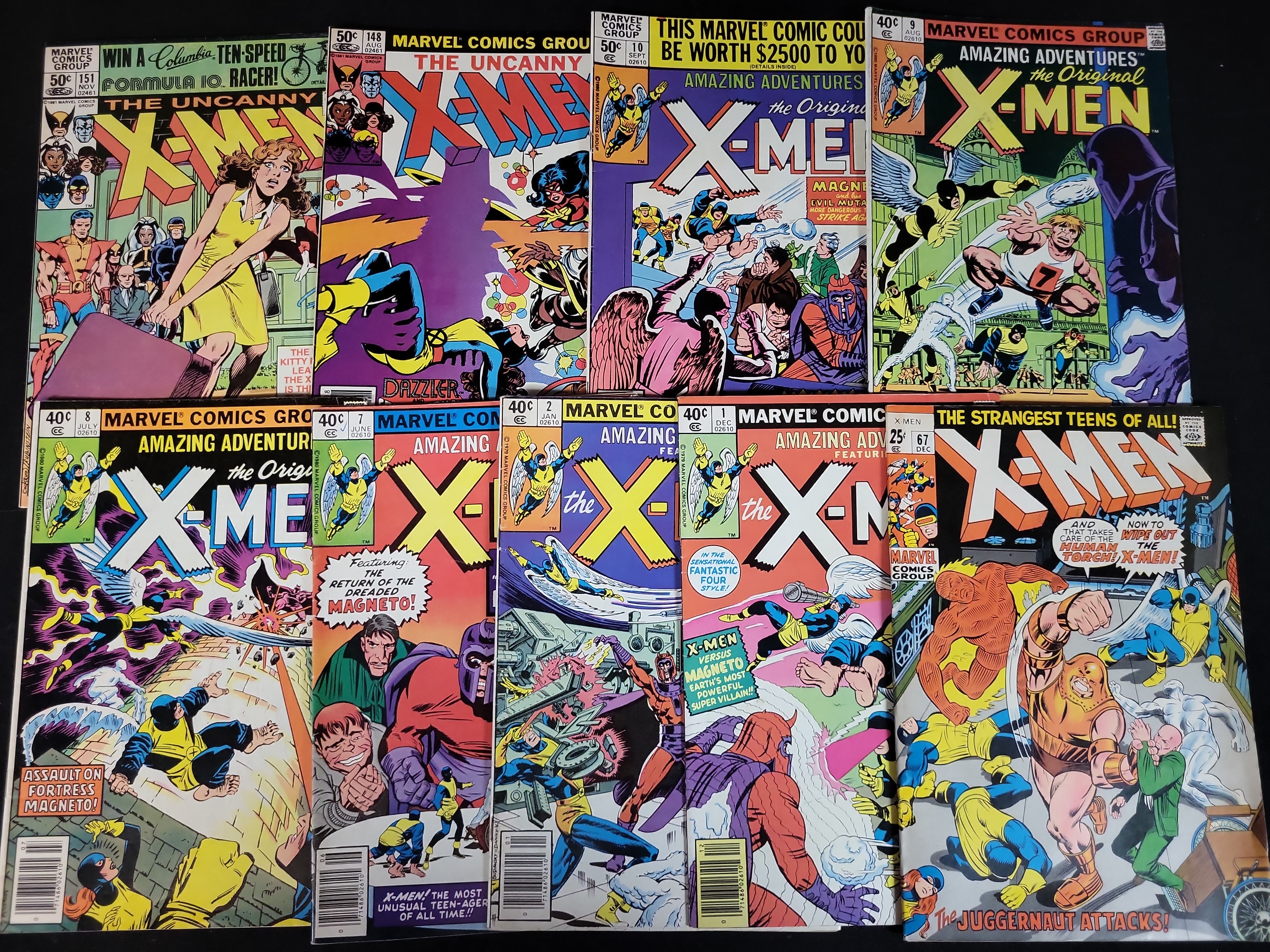 I03720 | A Collection of Vintage Marvel The Uncanny X-Men and Amazing Adventures Comic Books