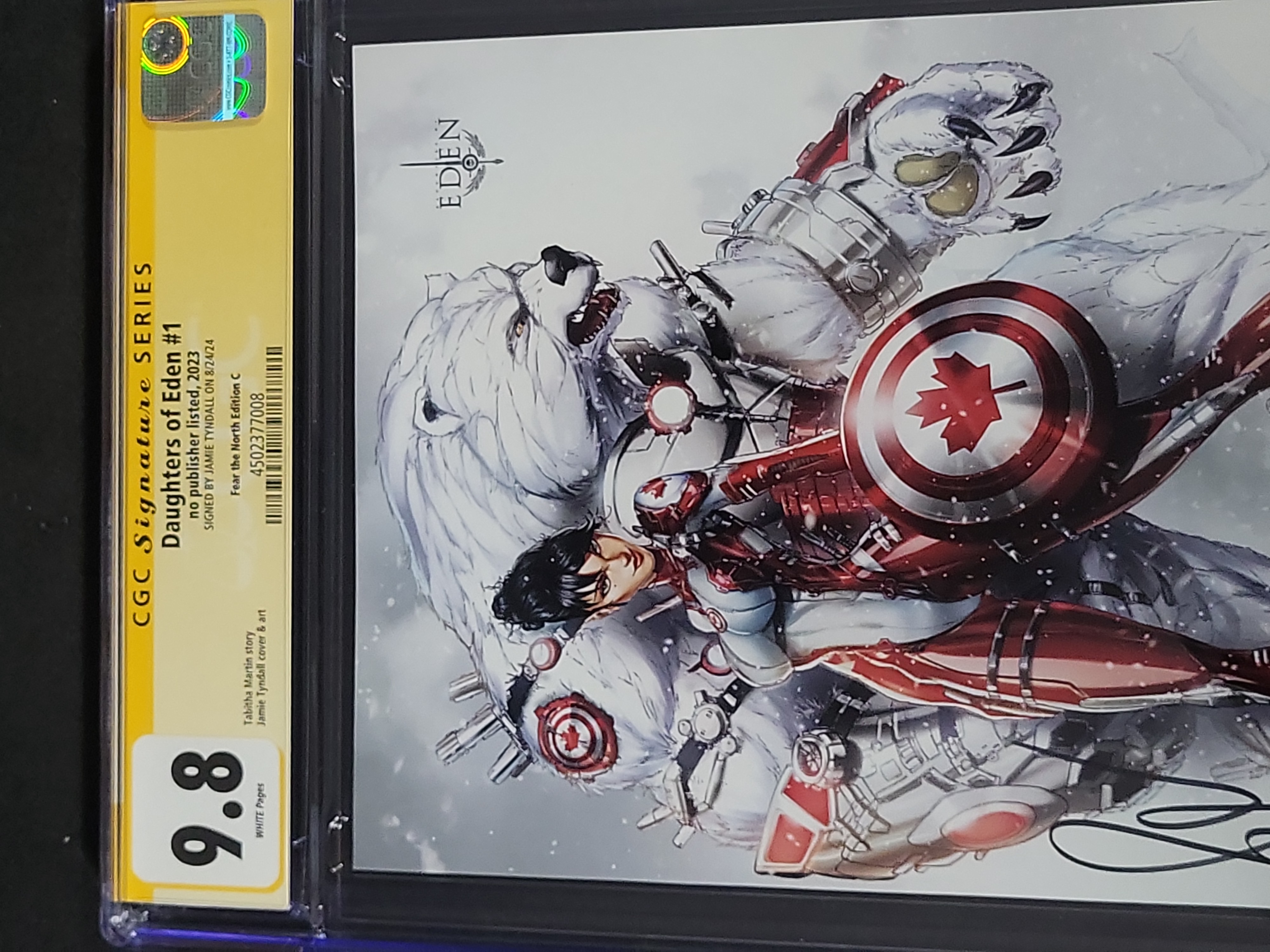 I03479 | Daughters of Eden #1 CGC Signature Series 9.8 Signed by Jamie Tyndall Fear the North Edition C