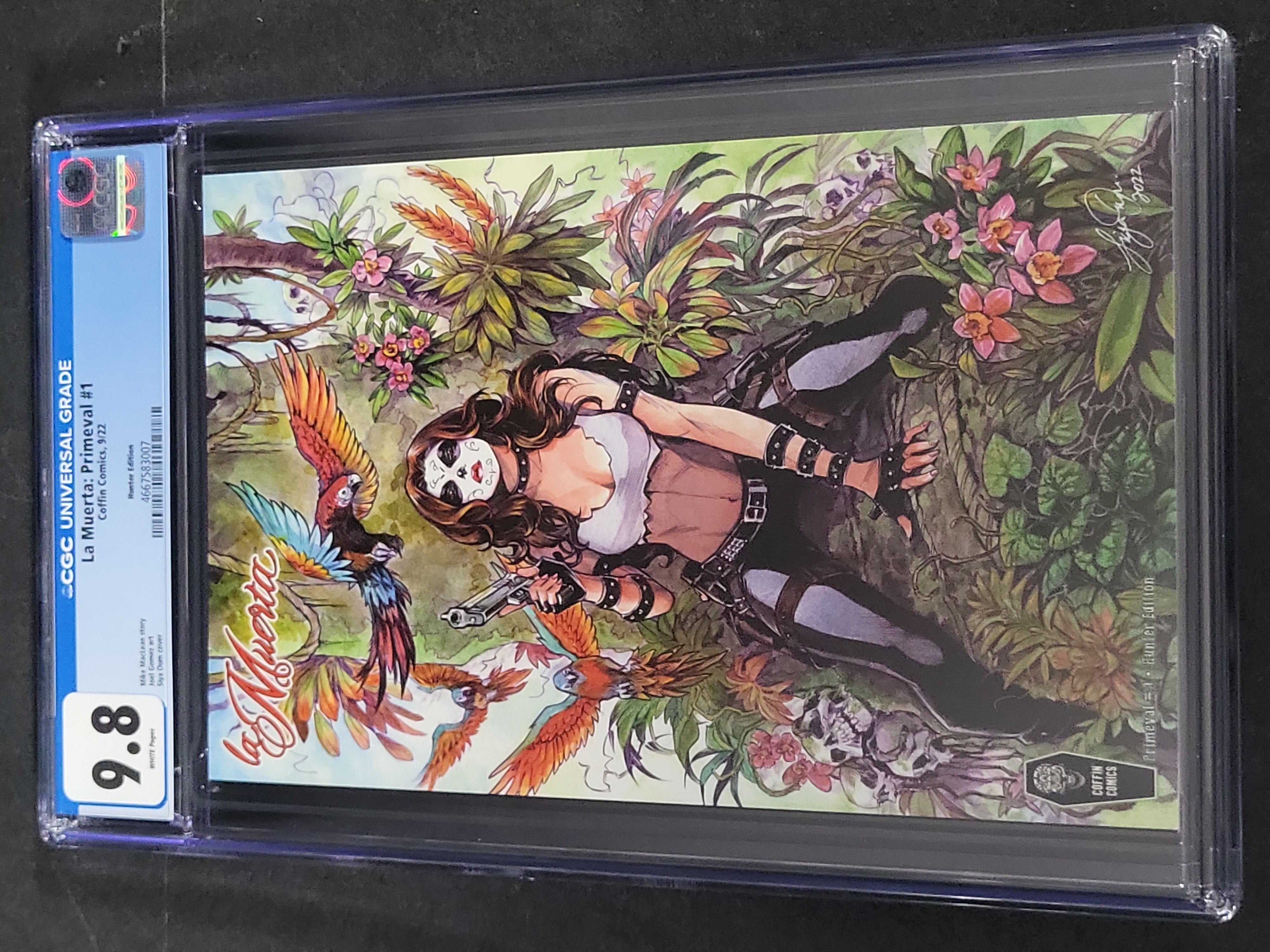I03491 | Coffin Comics La Muerta Primeval #1 Hunter Edition CGC 9.8 White Pages Siya Oum Cover