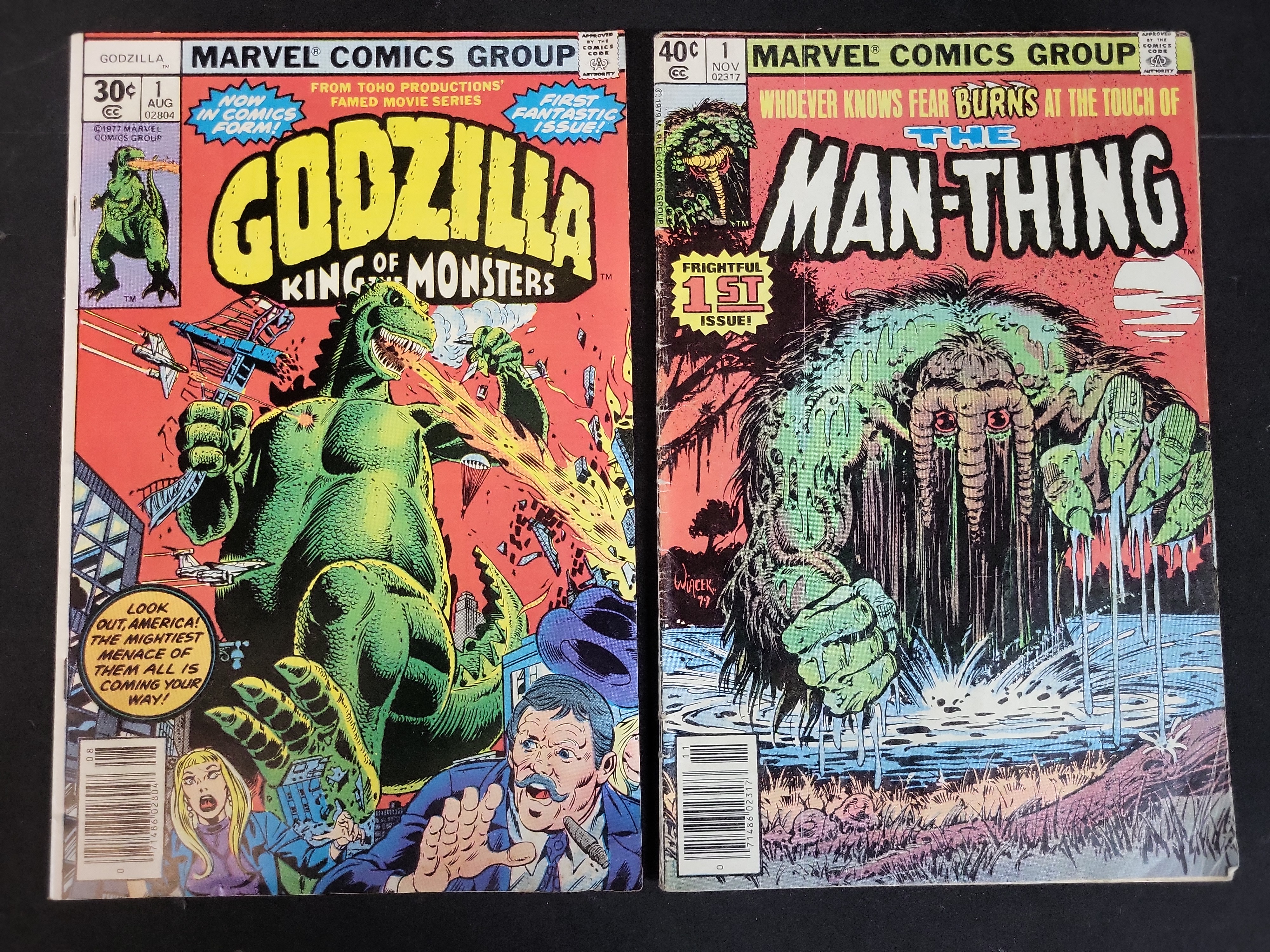 I03765 | A Pair of Marvel Comics Bronze Age Premiere Issues Godzilla #1 and The Man-Thing #1