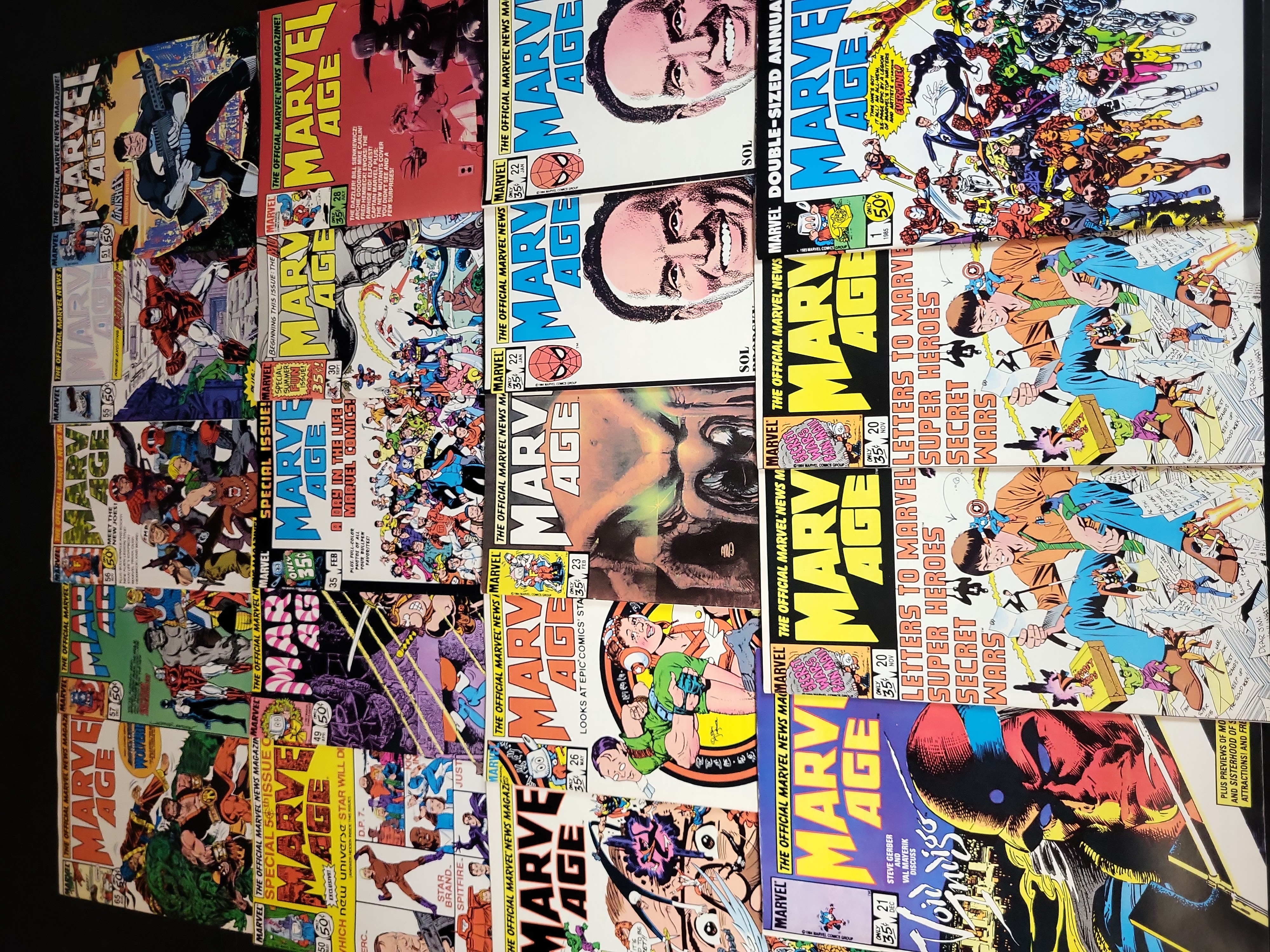 I03676 | A Collection of 20 Marvel Age Comic Books Including Key Issues and 1985 Annual