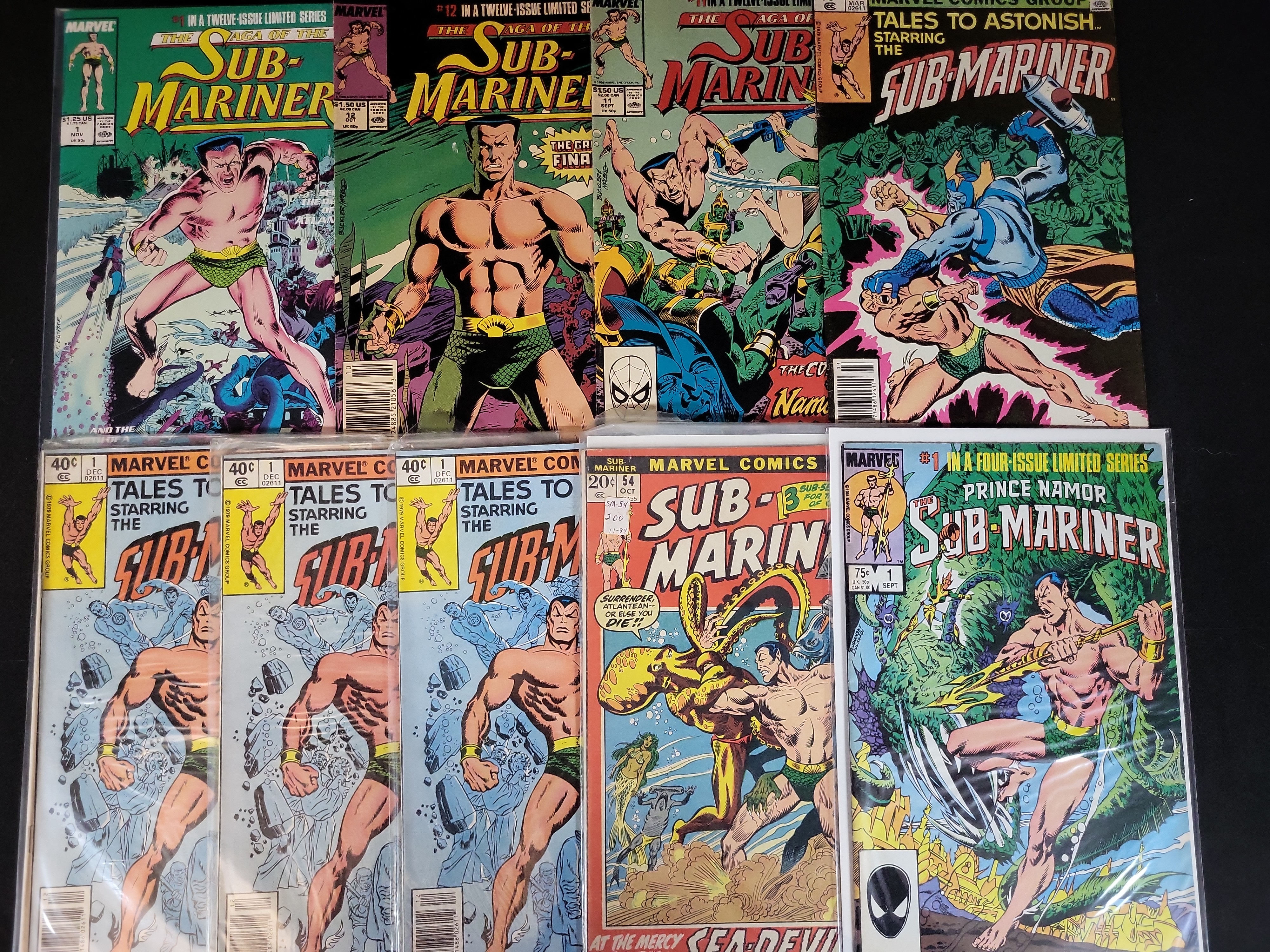 I03689 | A Lot of 10 Marvel Comics Featuring Prince Namor the Sub-Mariner Including Limited Series and Bronze Age Issues