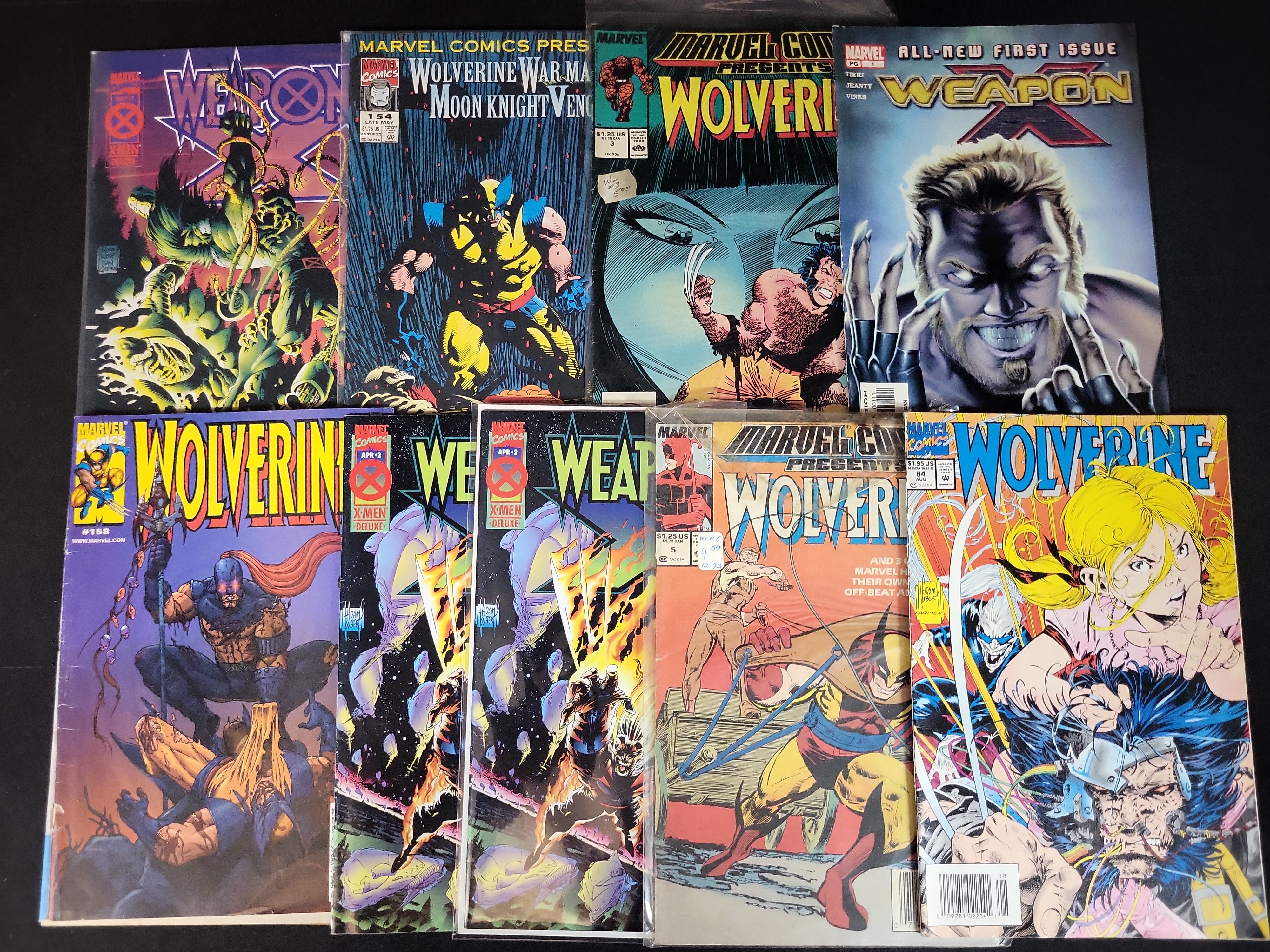 I03692 | Nine Marvel Comic Books Featuring Wolverine and Weapon X
